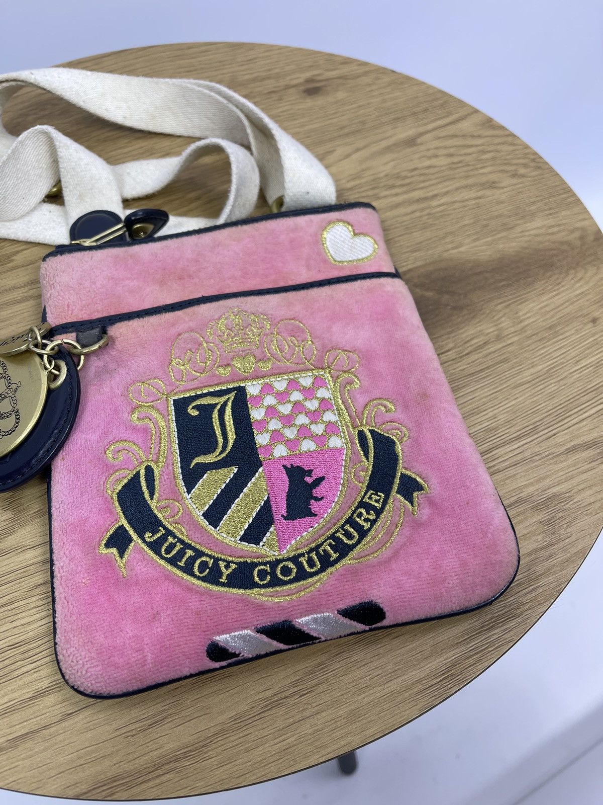 Juicy Couture Juicy Couture Vintage Velour Pink Crossbody Bag Mini Y2K Size ONE SIZE - 2 Thumbnail