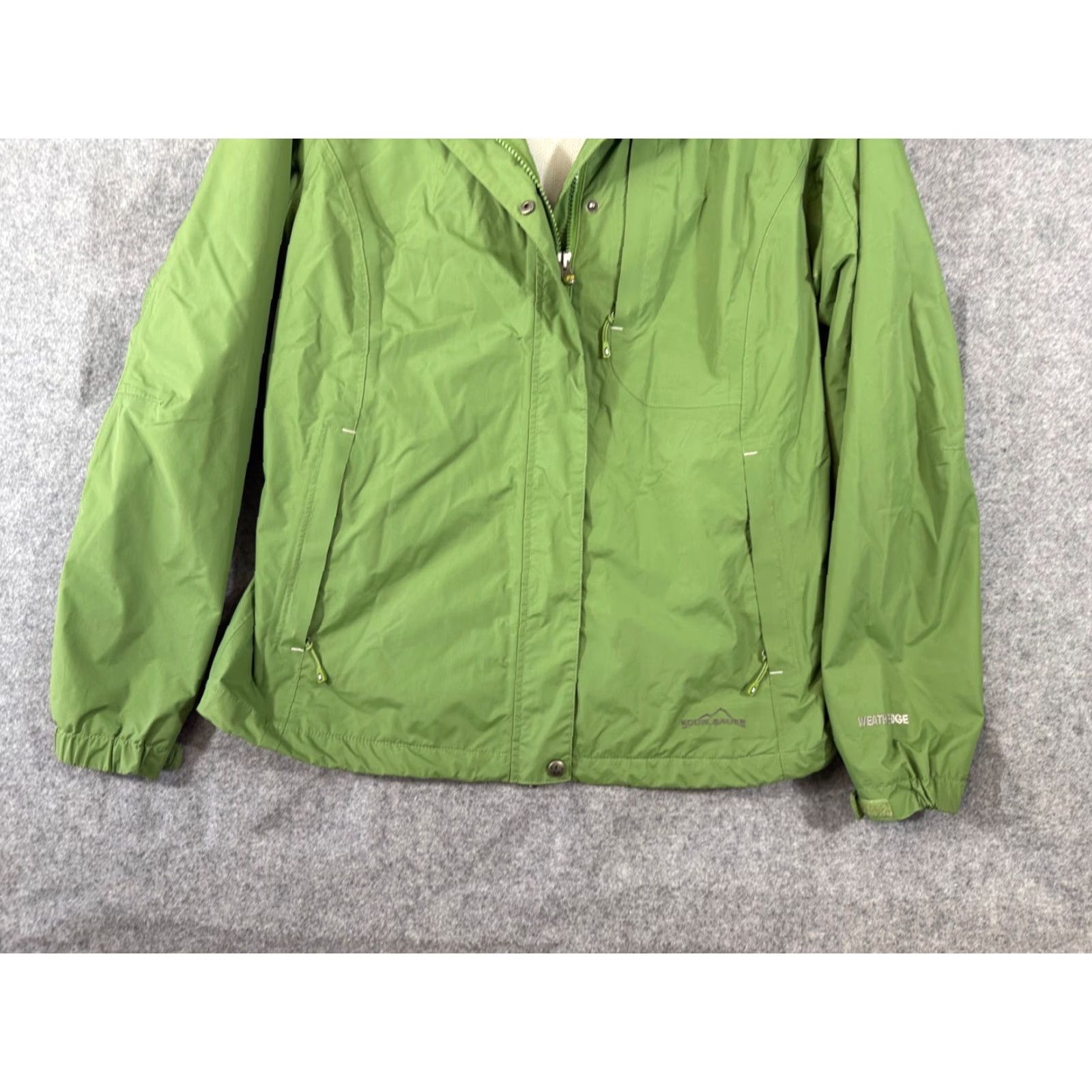 Eddie Bauer Eddie Bauer Windbreaker Hooded Jacket Womens M Green Weather Edge Waterproof Jacket Windbreaker Weather Edge Full Zip Pockets Snaps Size M / US 6-8 / IT 42-44 - 4 Thumbnail