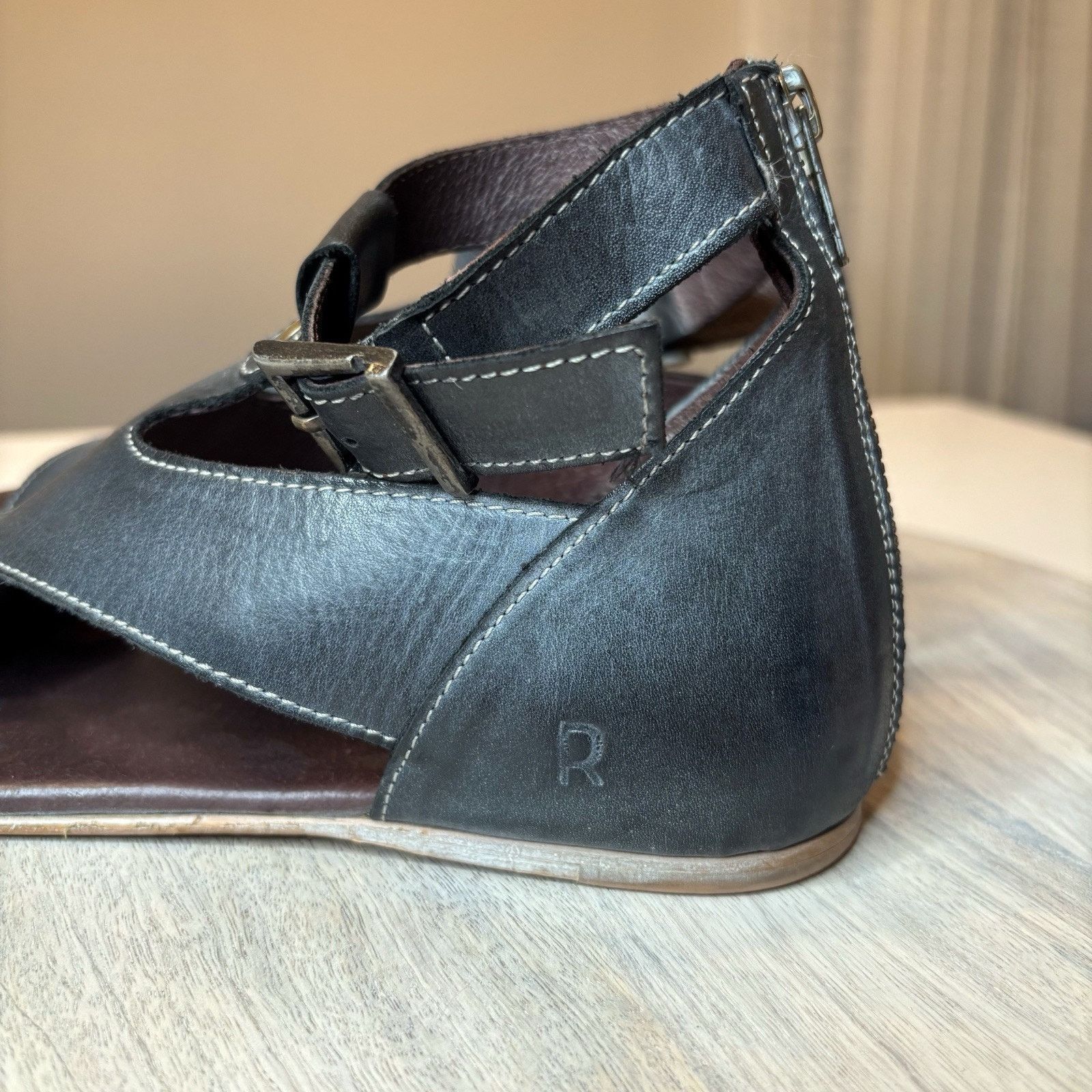 Bed Stu Bed Stu Roan Hali Black Leather Slingback Sandals Size 7.5 Size US 7.5 / IT 37.5 - 5 Thumbnail