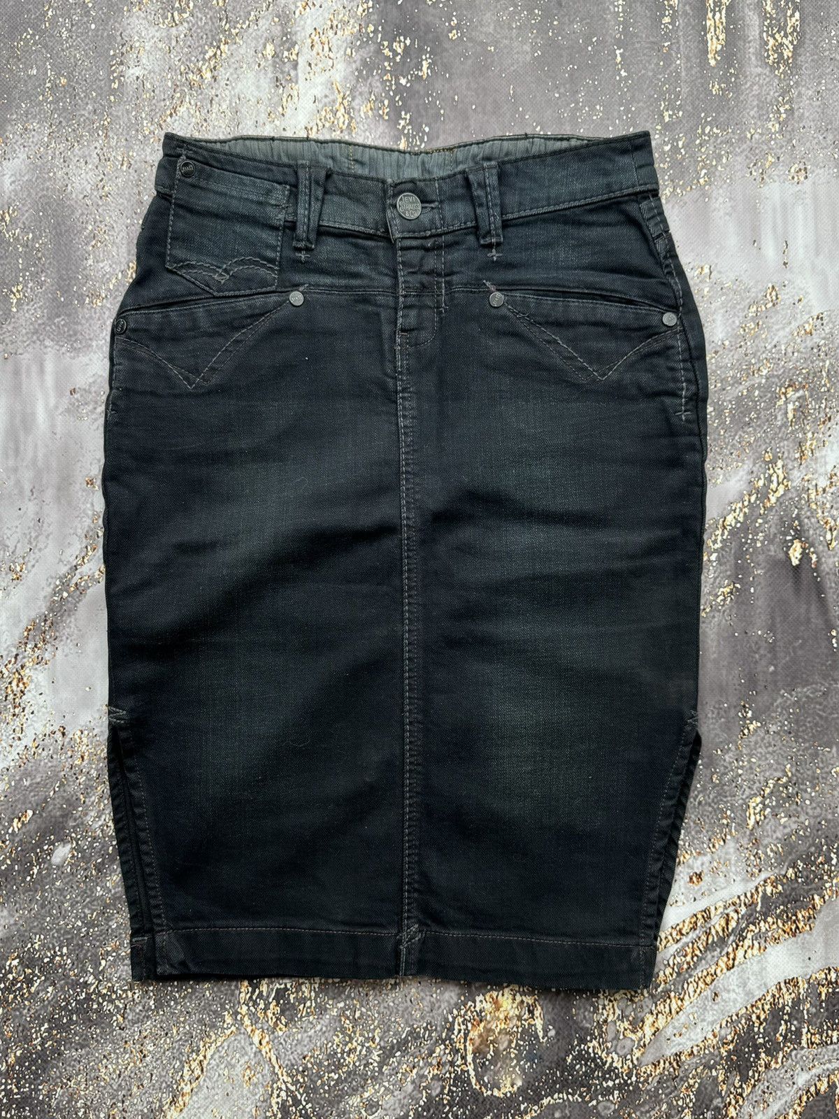 Levi's × Vintage Levi’s Vintage Bondage Denim Midi Skirt Size 25" / US 0 / IT 36 - 2 Thumbnail