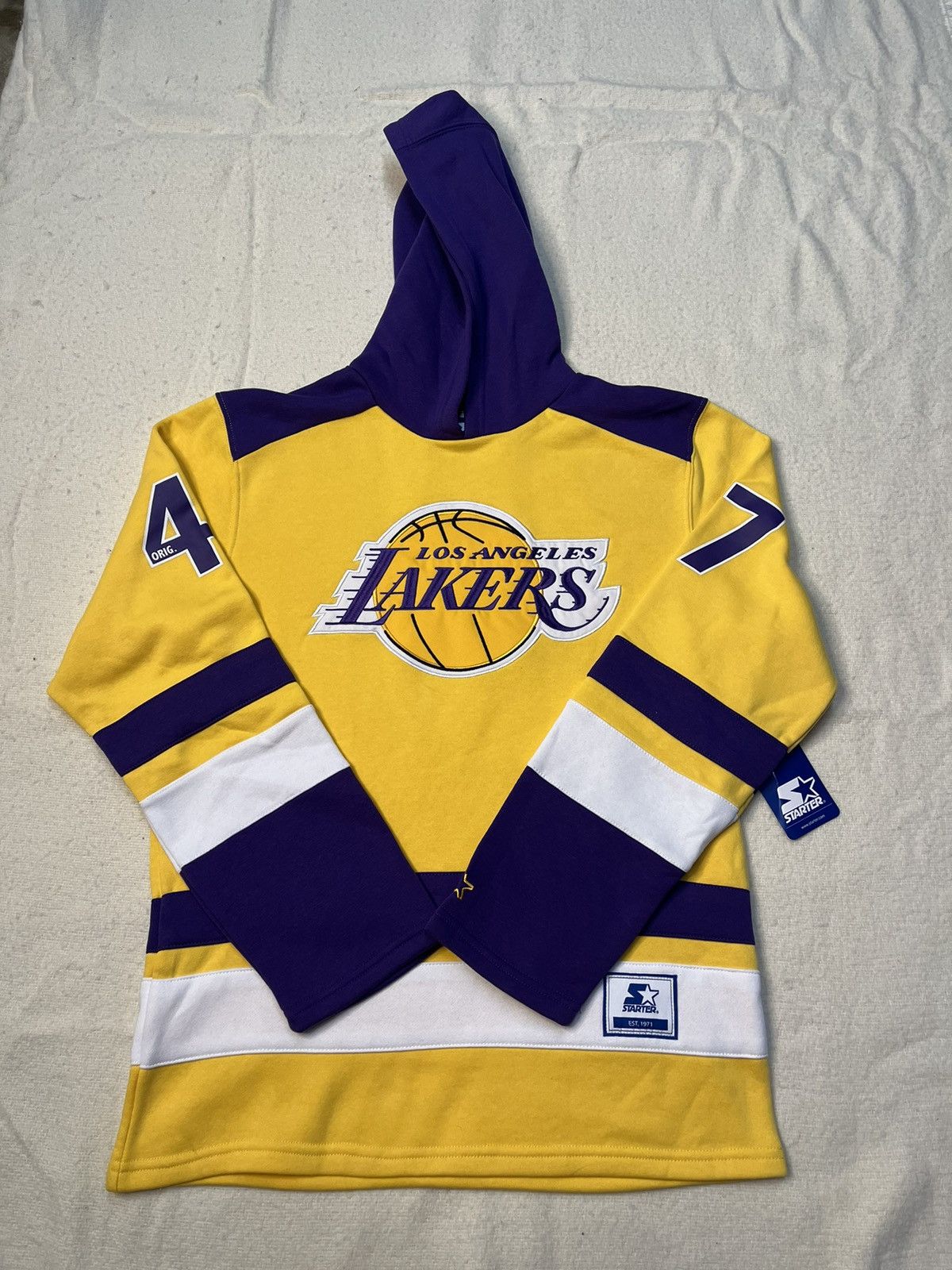 NBA × Starter Starter Los Angeles Lakers Hockey Pullover Hoodie Sweatshirt Size US S / EU 44-46 / 1 - 1 Thumbnail