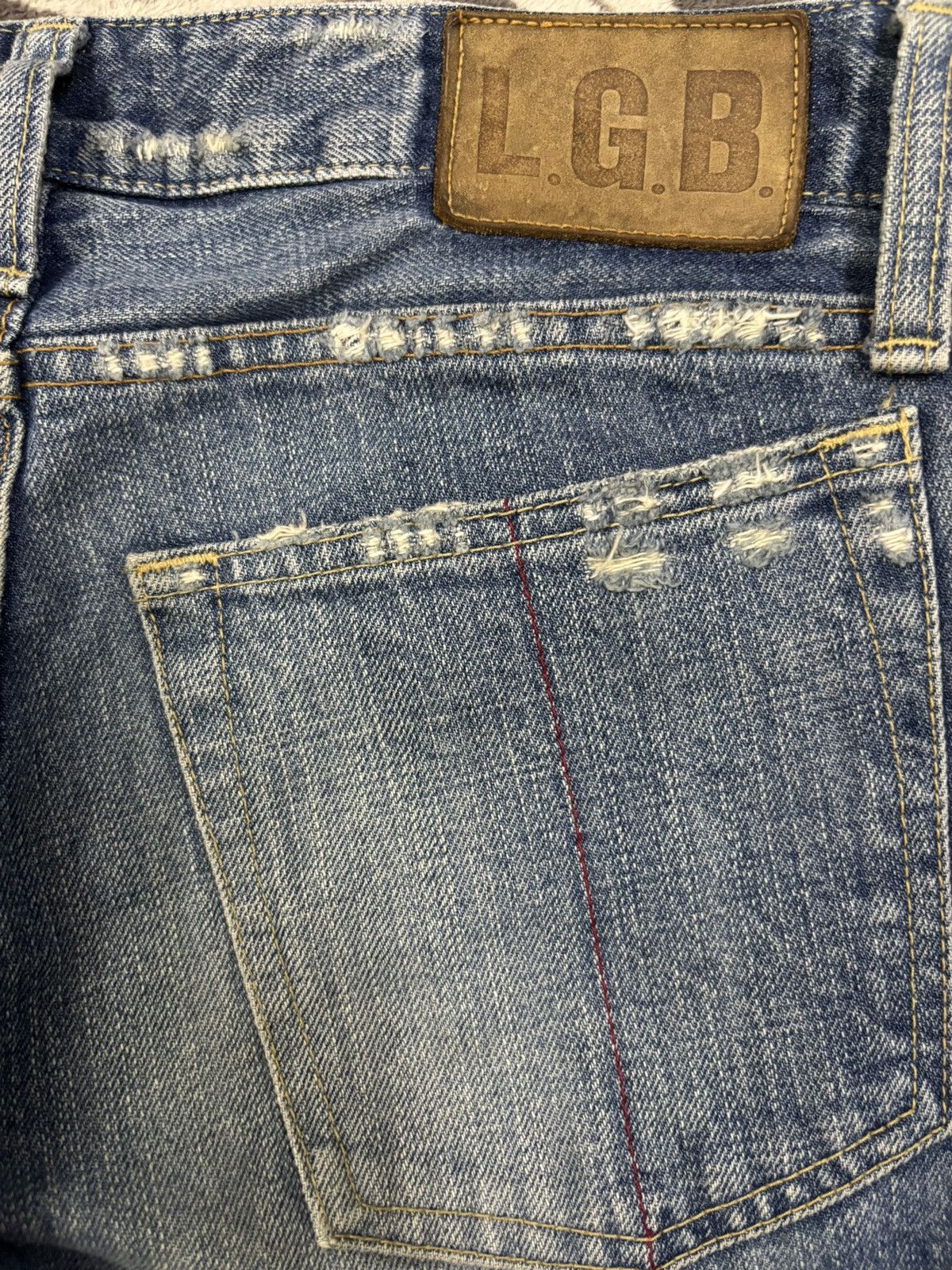 Le Grande Bleu (L.G.B.) Le Grande Bleu L.G.B. Wolfcut Flare Distressed Jeans Size US 29 - 12 Thumbnail