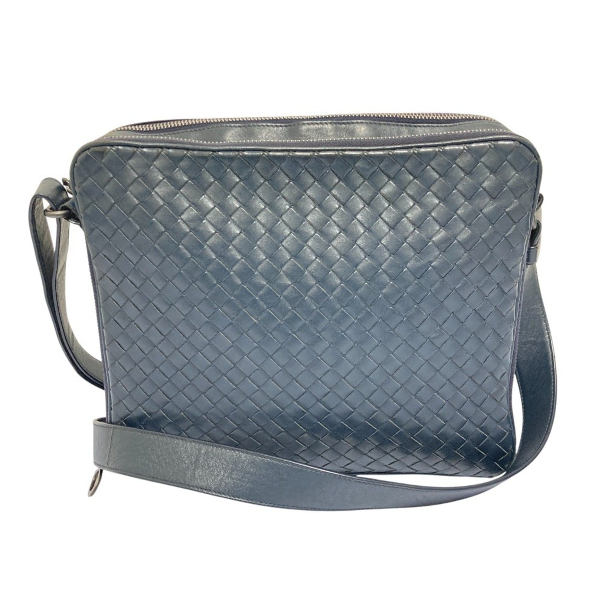 Bottega Veneta BOTTEGA VENETA Intrecciato Leather Shoulder Bag/Messenger Bag 410667 Navy for Men and Women Size ONE SIZE - 1 Thumbnail