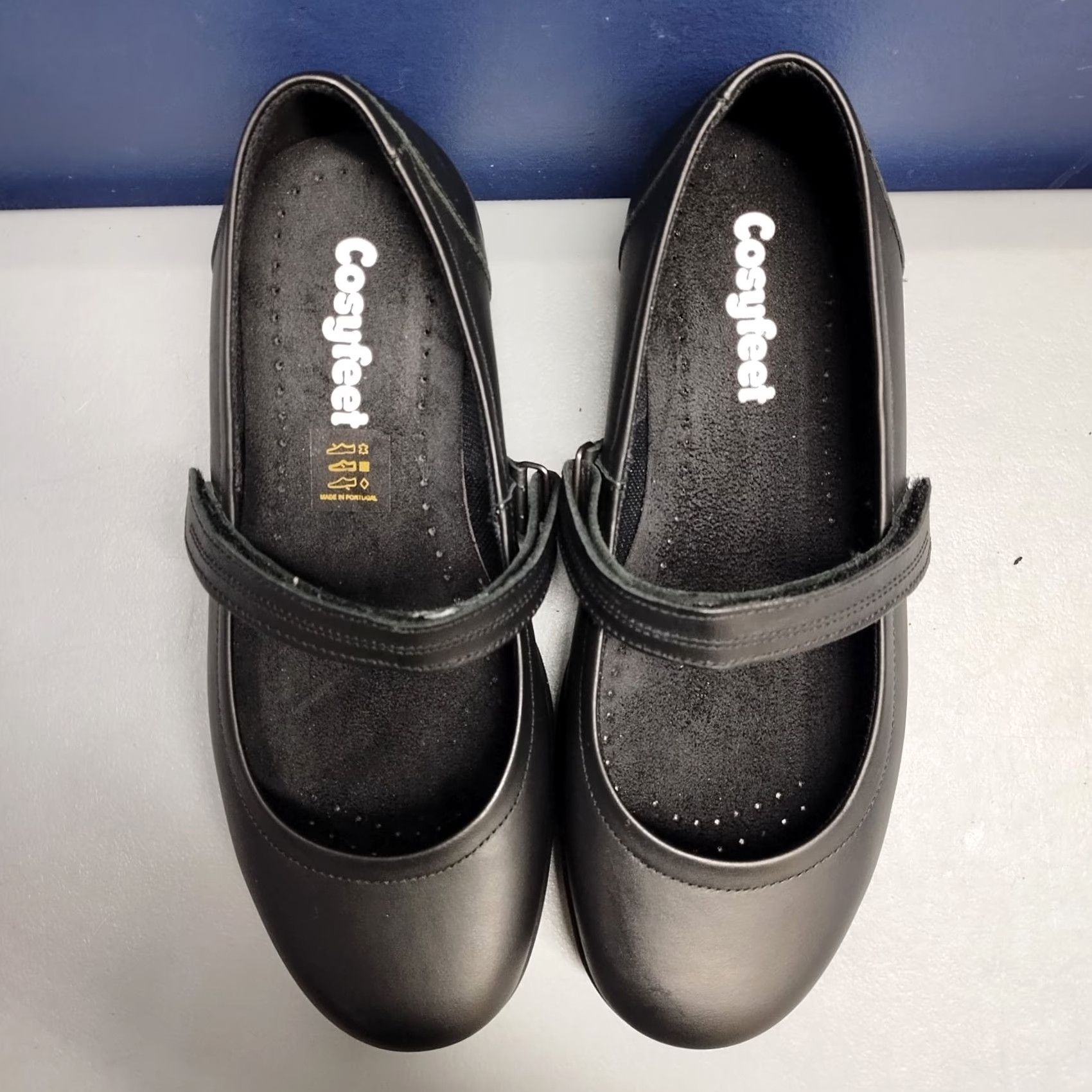 Vintage Cosyfeet Womens Mary Jane Flats Size 8.5 Black Hook & Loop Size US 7 / IT 37 - 6 Thumbnail