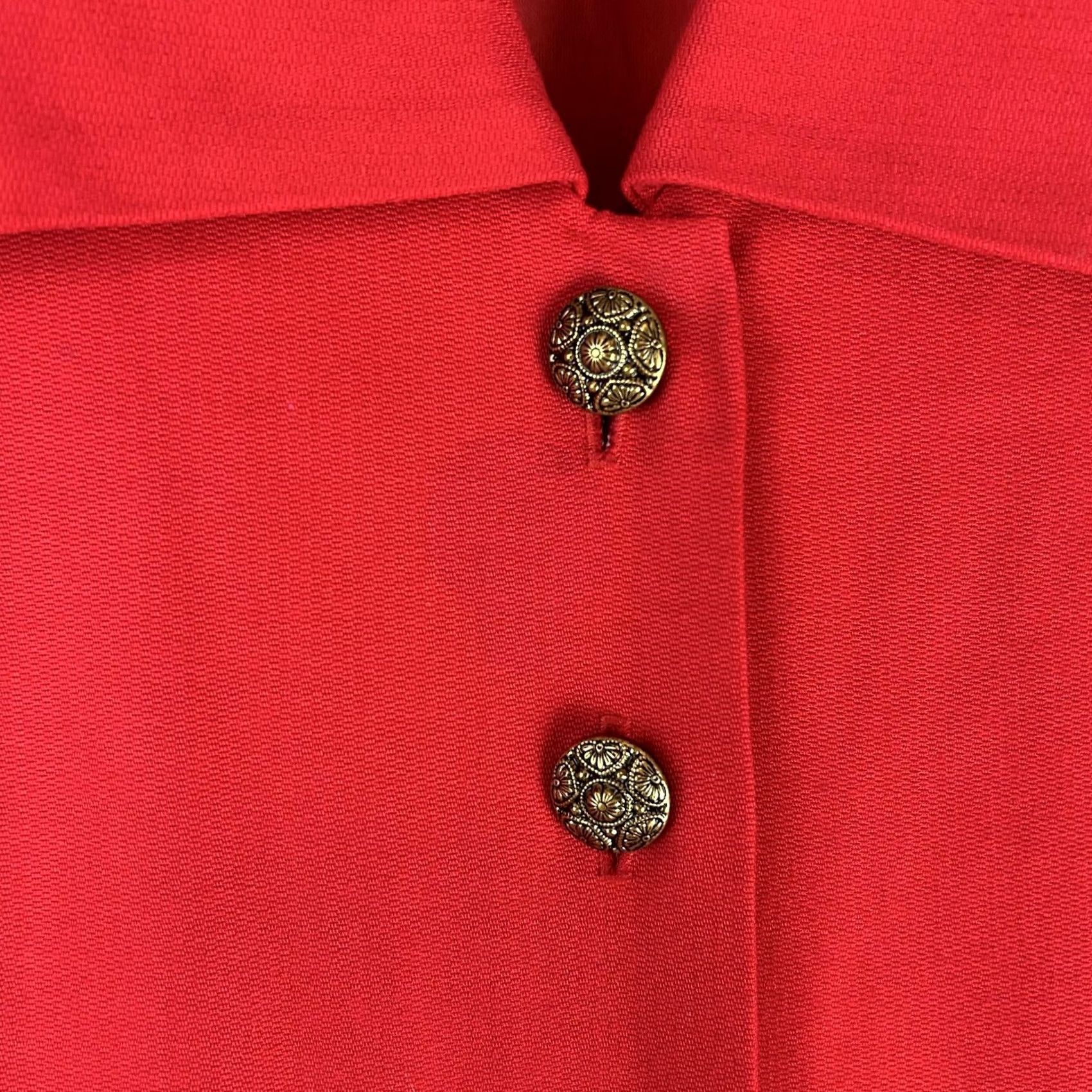 Talbots VINTAGE Talbots Donna Ricco Dress Womens 8 Red Long Sleeve Pleated Maxi 90s Size M / US 6-8 / IT 42-44 - 6 Thumbnail