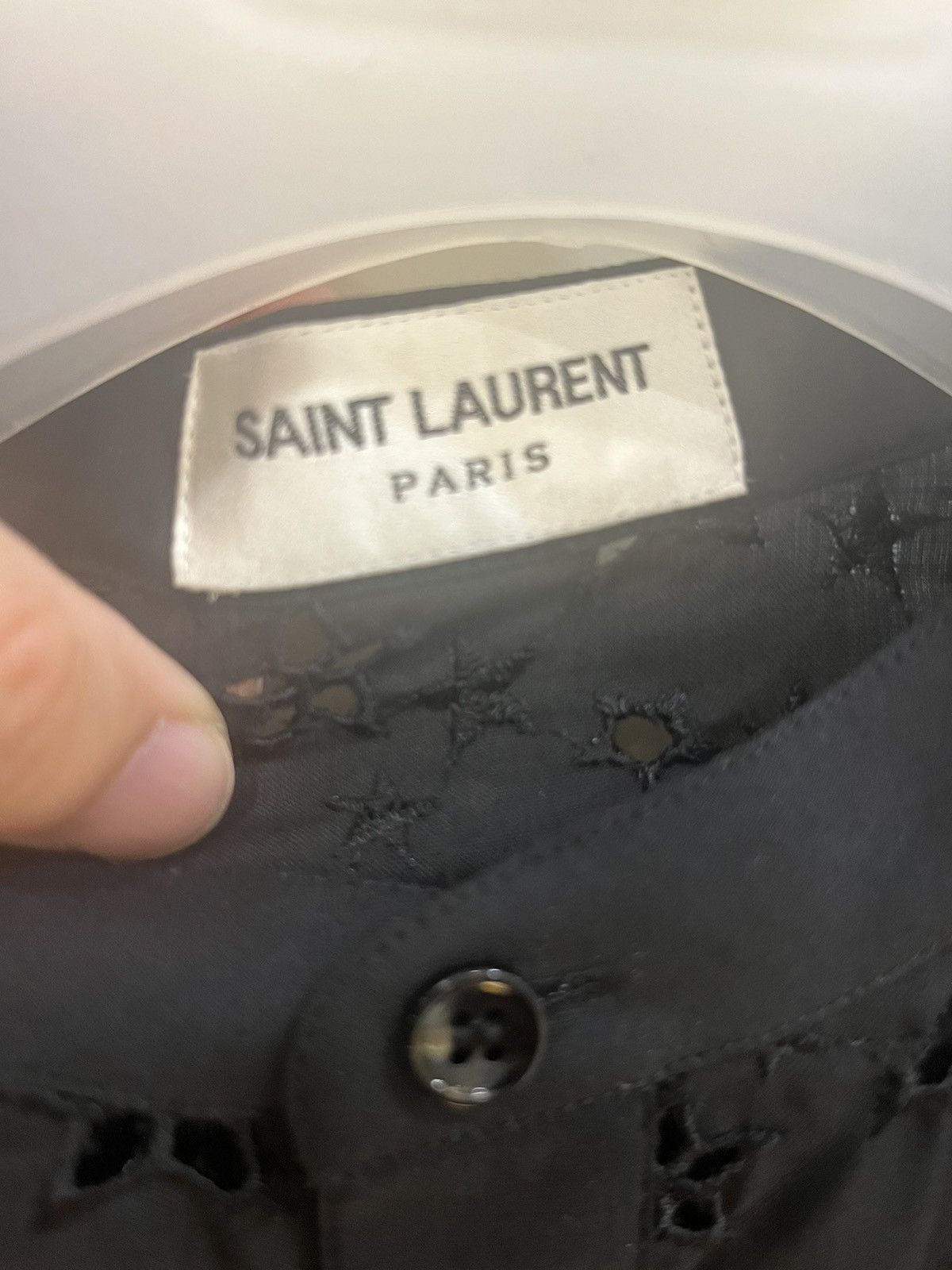 Saint Laurent Paris Star embroidery eyelet shirt collar size38 Size US S / EU 44-46 / 1 - 8 Thumbnail