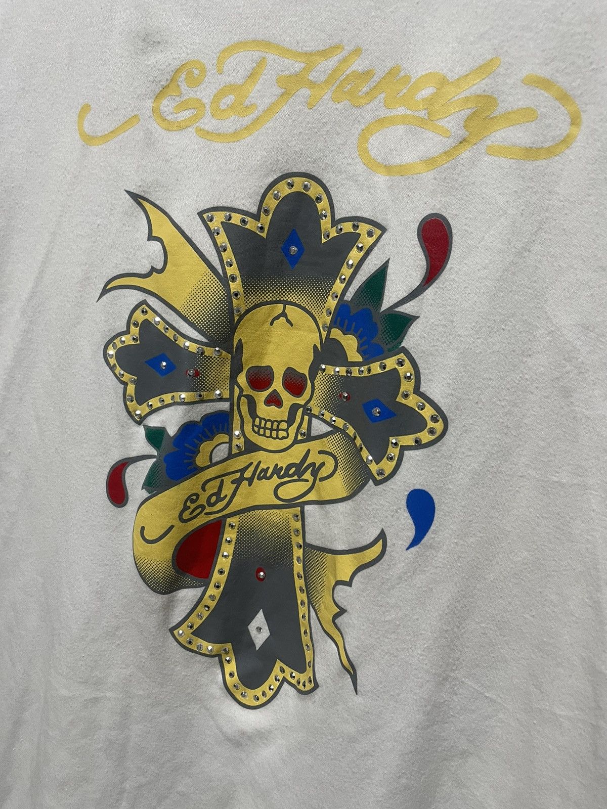 Ed Hardy Vintage Ed Hardy Design Cross Skull Y2K Tee Don Big Logo Size US XL / EU 56 / 4 - 3 Thumbnail