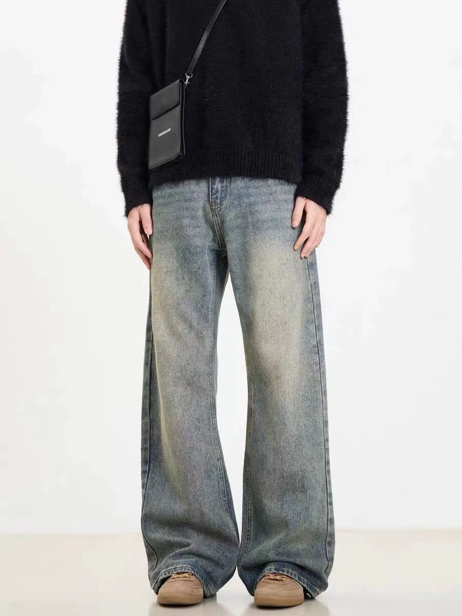 Vintage American retro washed distressed bootcut jeans Size US 32 / EU 48 - 2 Thumbnail