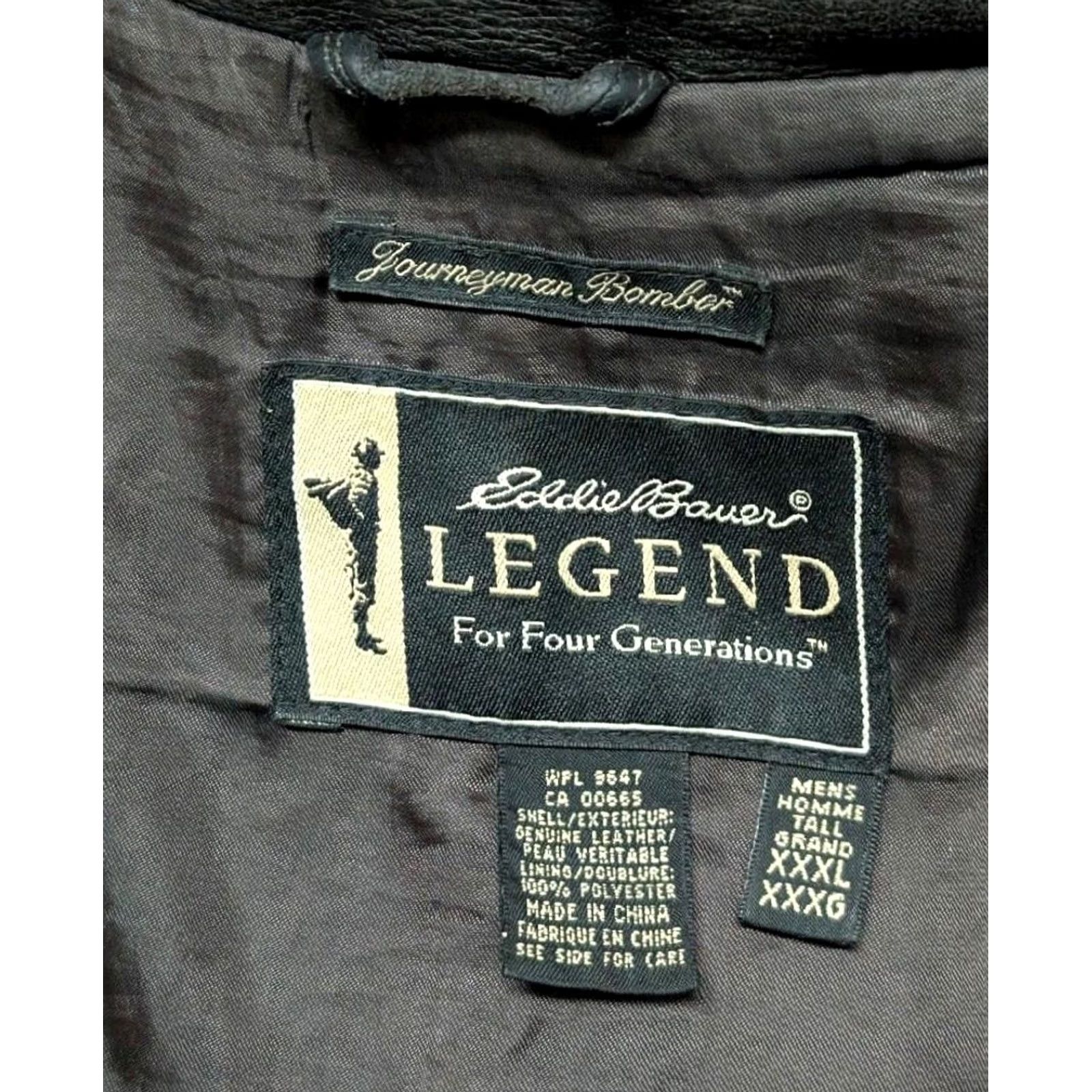 Eddie Bauer VINTAGE Eddie Bauer leather BOMBER jacket 3XLT Mens brown Patina Journeyman 56-58 3XL Tall Size US XXL / EU 58 / 5 - 5 Thumbnail