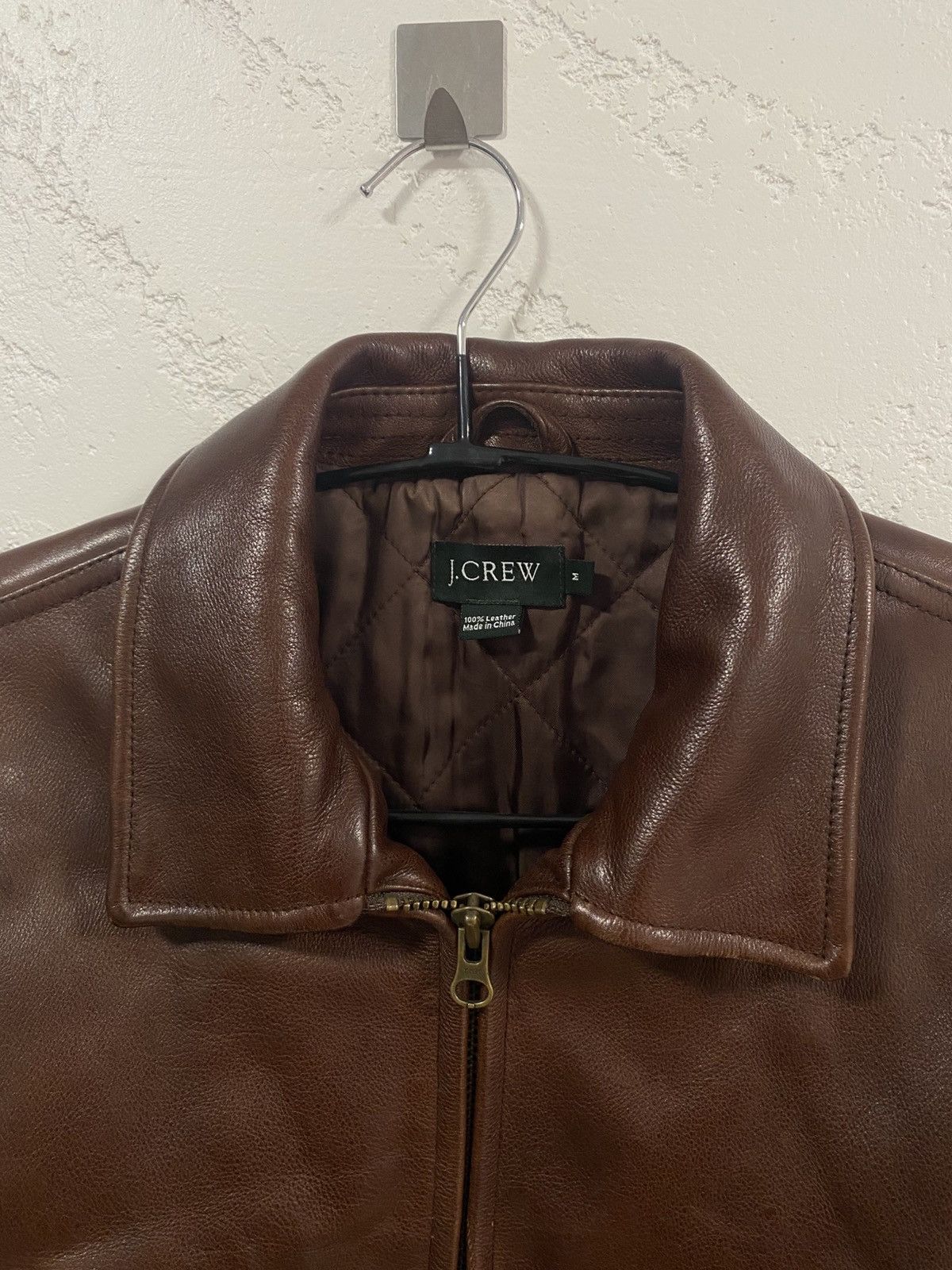 J.Crew J.Crew Brown Thik Leather Jacket Size: M Green Label Size US M / EU 48-50 / 2 - 2 Thumbnail