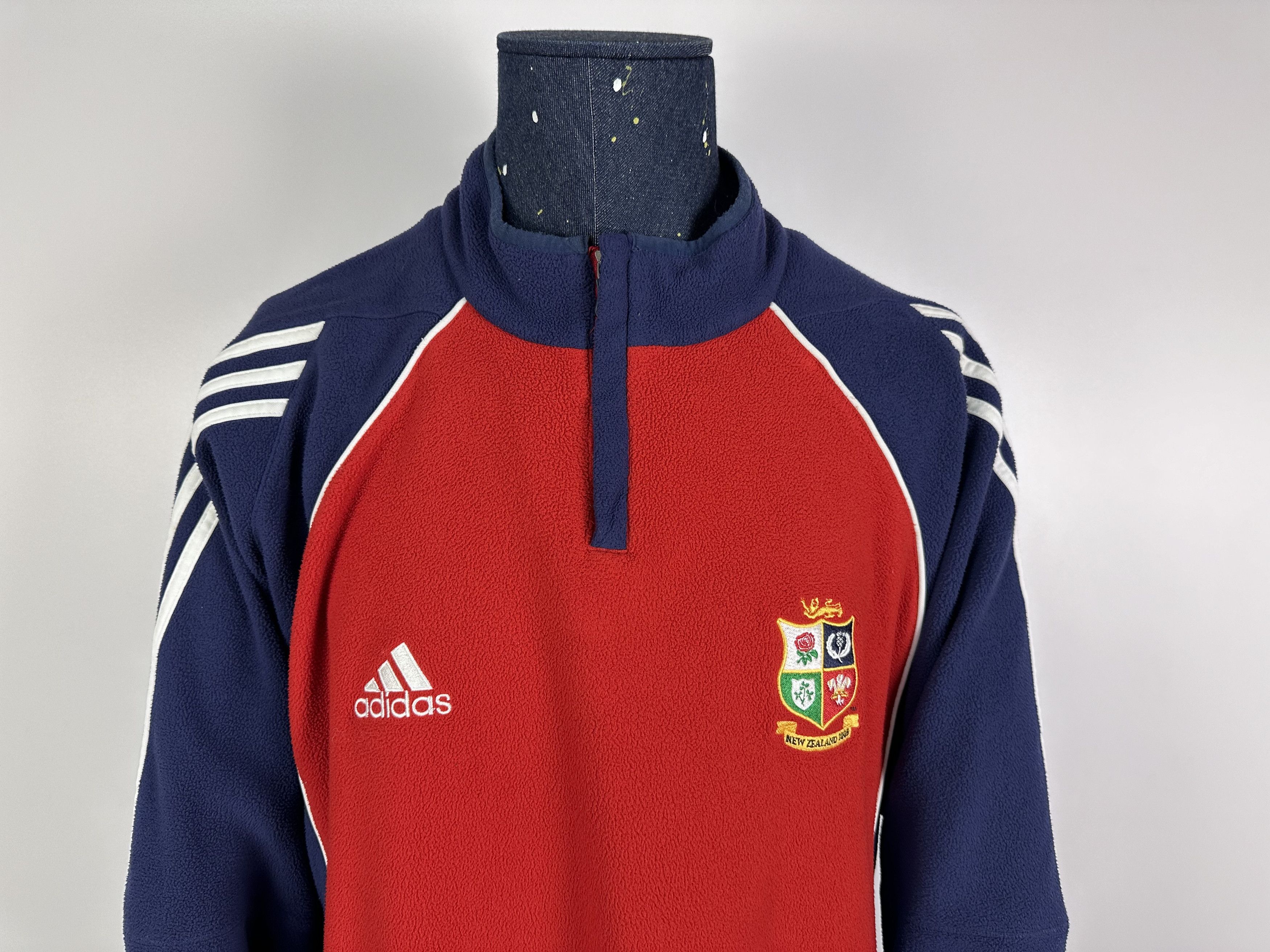 Adidas × Vintage Adidas 2005 RUGBY New Zealand 1/4 Zip Fleece Jacket Sweater Size US L / EU 52-54 / 3 - 5 Thumbnail