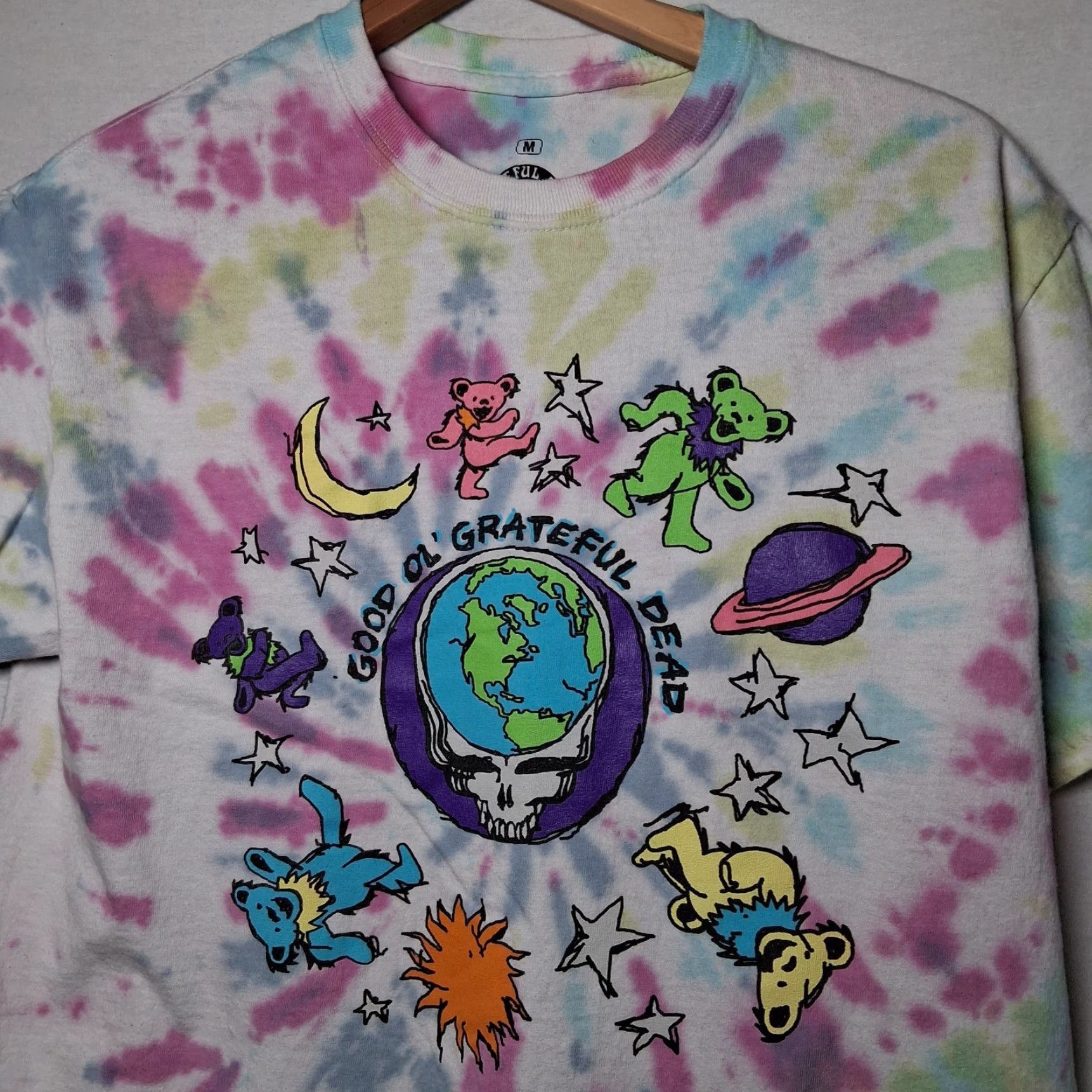Ripple Junction Ripple Junction Grateful Dead Shirt M Short Sleeve Tie Dye Dancing Bears Steal Your Face Multicolor Cotton Graphic Men T-Shirt Size US M / EU 48-50 / 2 - 5 Thumbnail