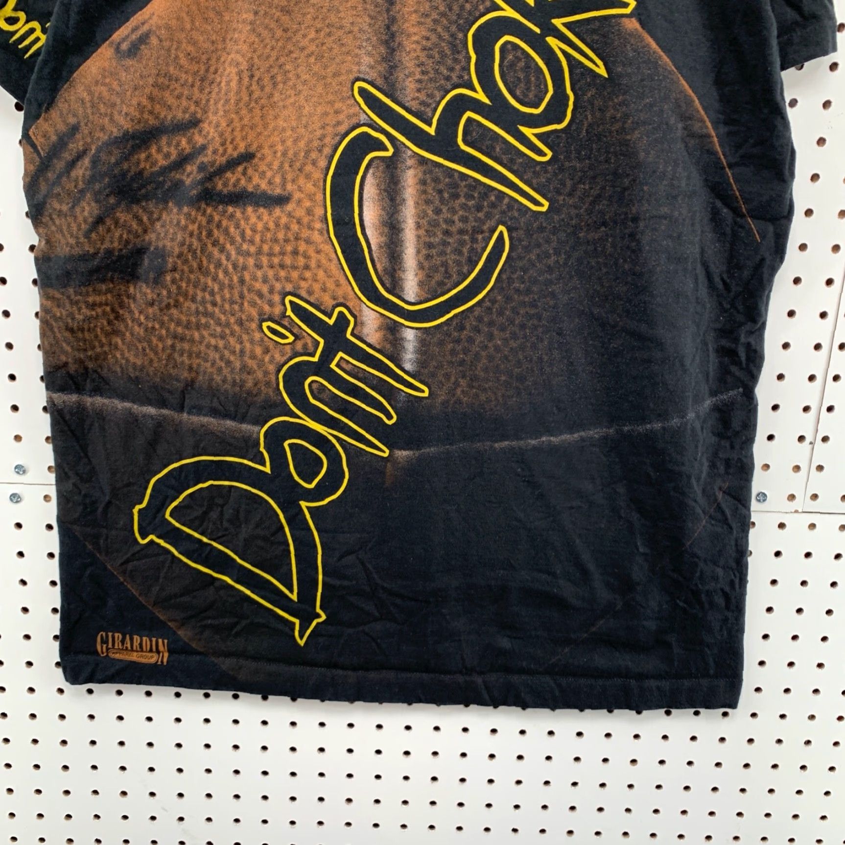 Fruit Of The Loom VINTAGE Dont Choke Football Shirt Mens XL Black AOP All Over Single Stitch Football 90s Shirt Mens XL Black Size US XL / EU 56 / 4 - 4 Thumbnail