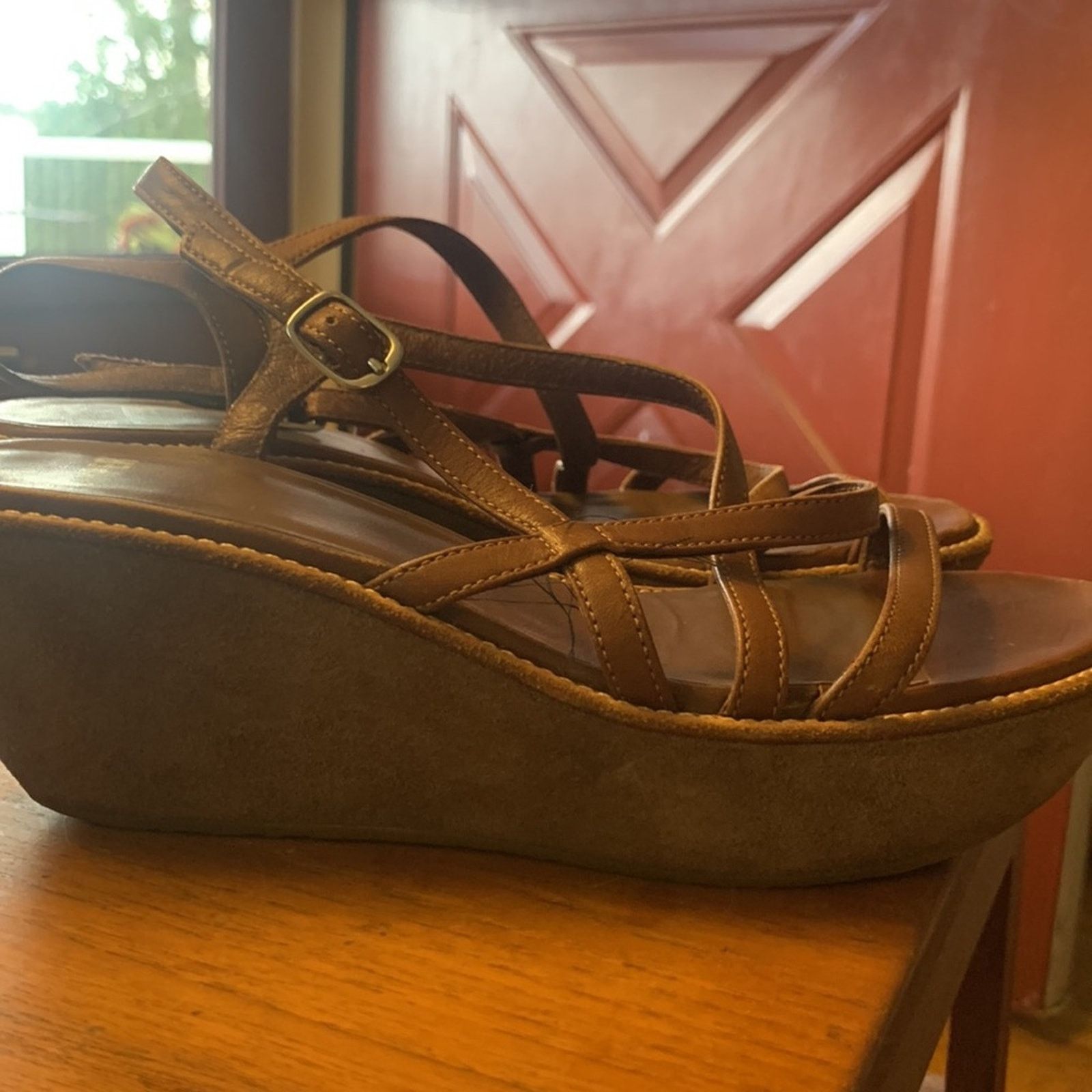 Camper Camper Spain brown strappy wedge platform sandals Size US 8 / IT 38 - 2 Thumbnail