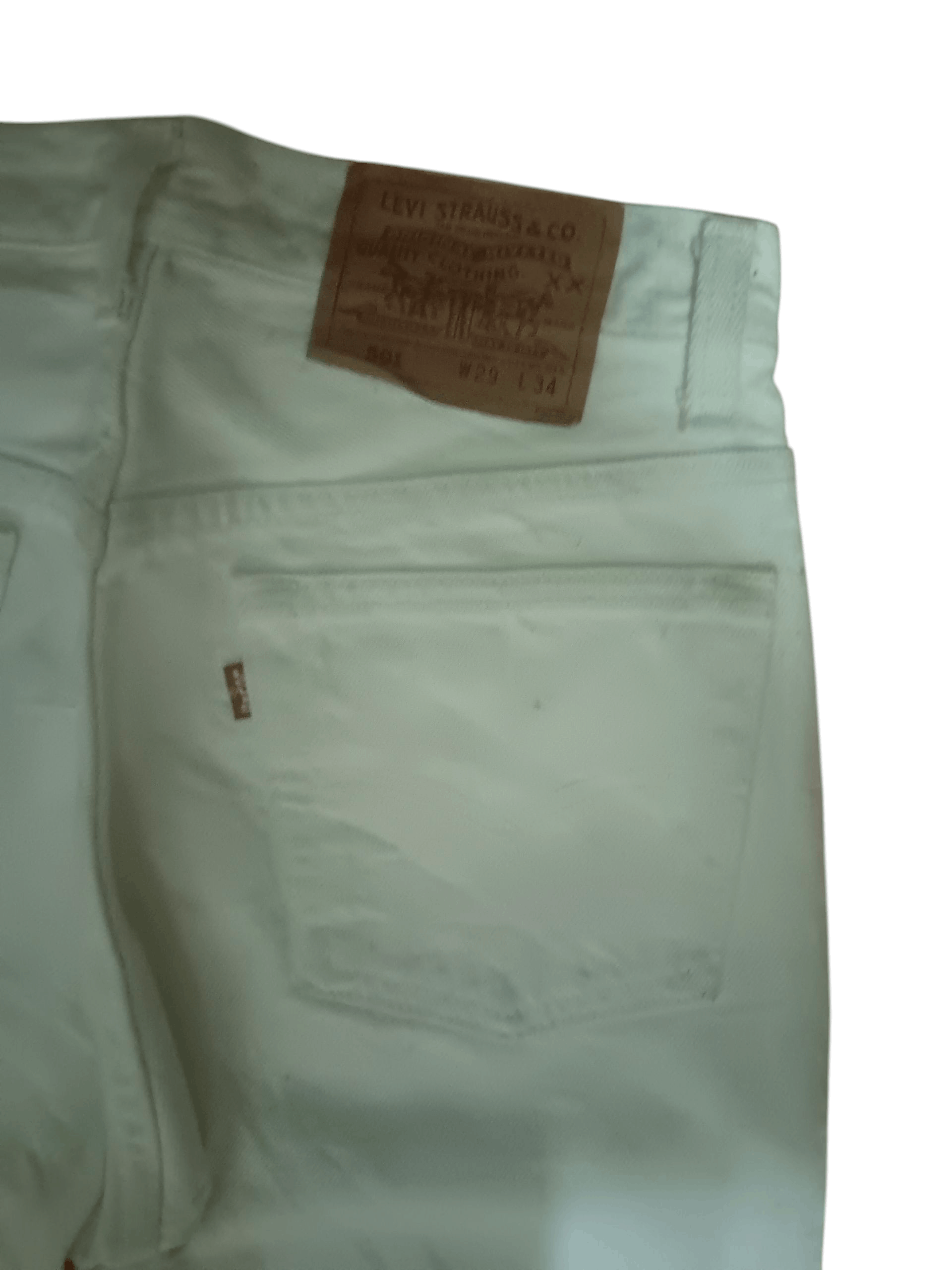 Levi's Vintage Levis Jeans Denim RARE White Colour USA Size US 29 - 2 Thumbnail
