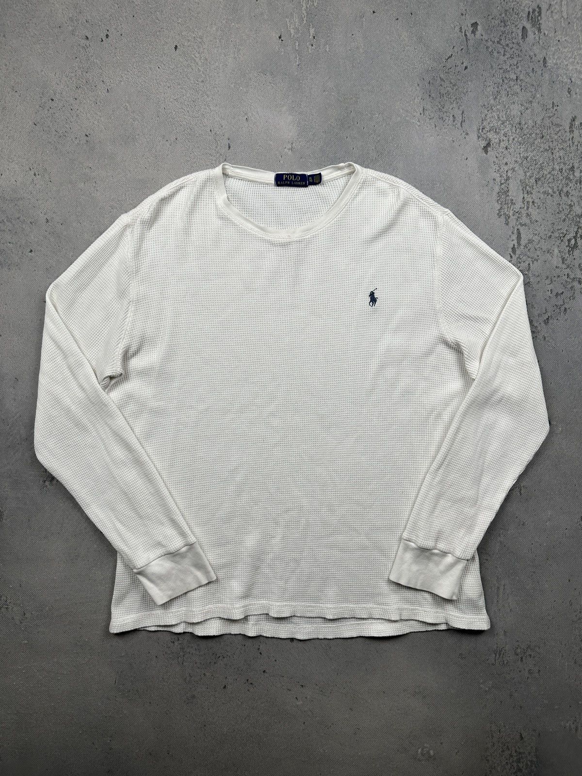 Polo Ralph Lauren Vintage Polo Ralph Lauren Waffle Knit Thermal Long Sleeve Size US XL / EU 56 / 4 - 1 Thumbnail