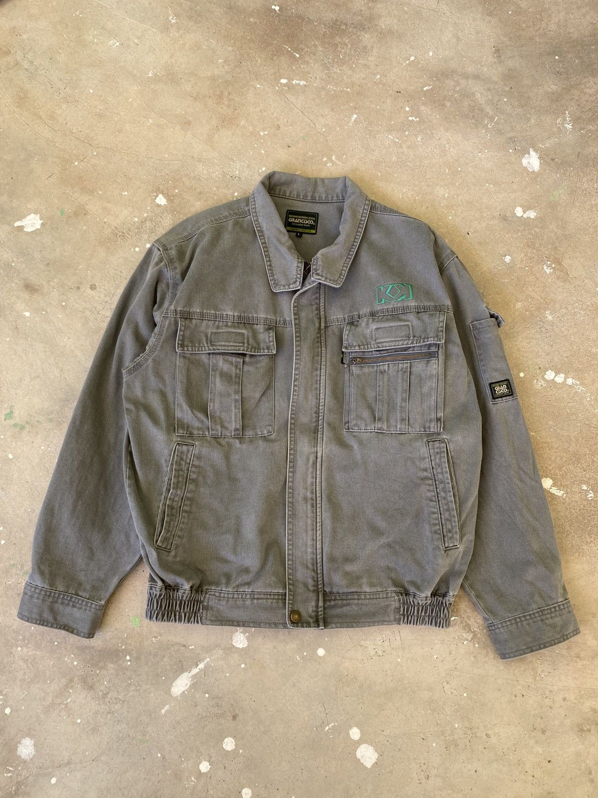 Japanese Brand Grancisco Japanese Workwear Utility Jacket Gray Size US L / EU 52-54 / 3 - 1 Thumbnail