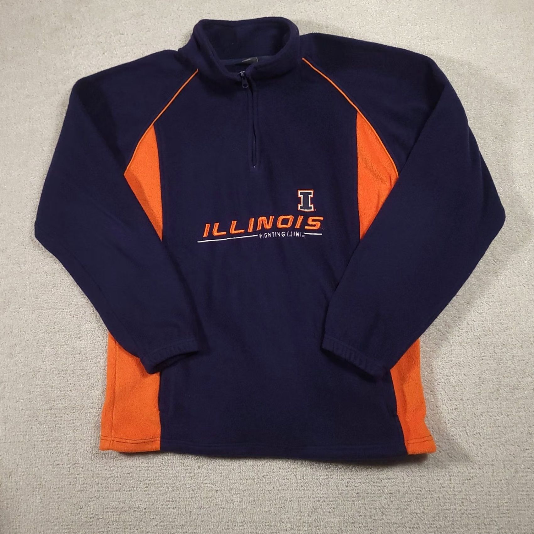 Vintage VINTAGE Pro Edge University Of Illinois 1/4 Zip Fleece Sweatshirt Mens Large Blue 90s Size US L / EU 52-54 / 3 - 2 Thumbnail