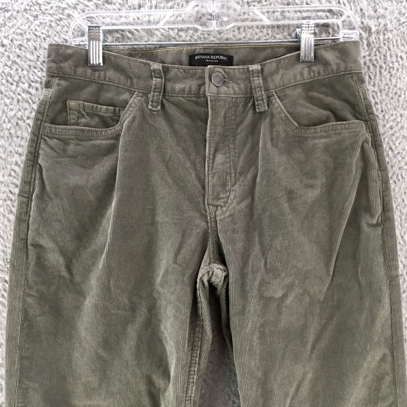 Banana Republic Banana Republic Traveler Corduroy Jeans Mens Slim Straight Green 29x32 Regular Cotton Blend Modern Classic Jeans Size 29" - 2 Thumbnail