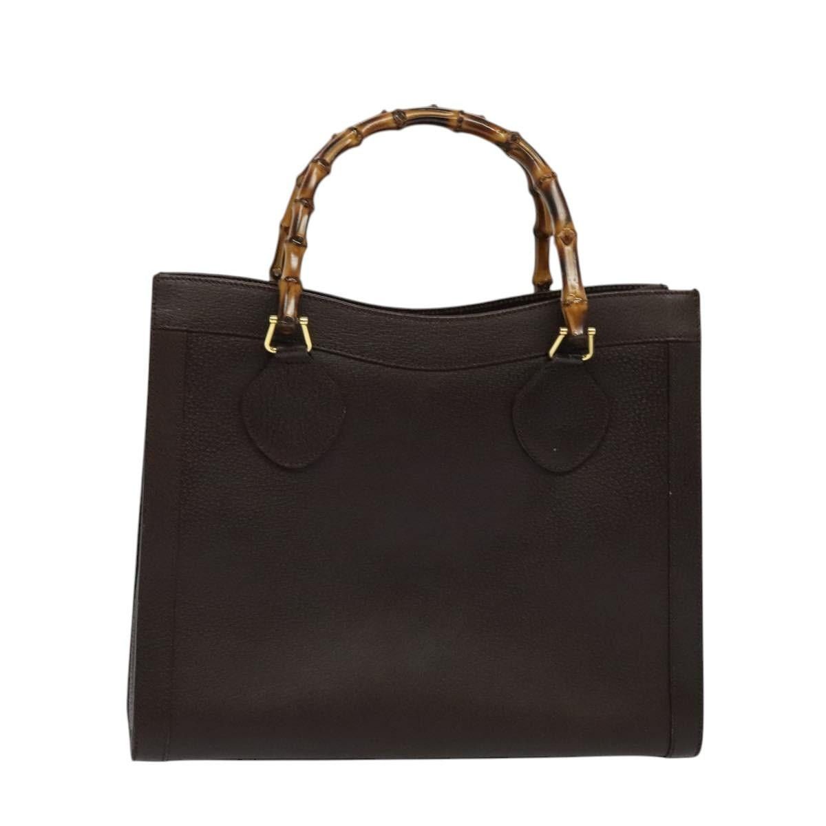 Gucci GUCCI Bamboo Hand Bag Leather Brown Gold Size ONE SIZE - 2 Thumbnail