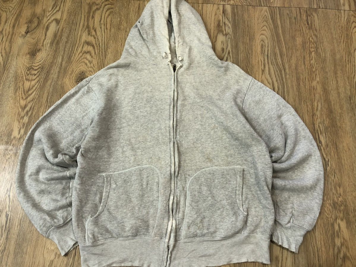 トップス 70's vintage hoodie double face flocking Vintage 70s 80s Russell Double Face Hoodie Large Sweatshirt