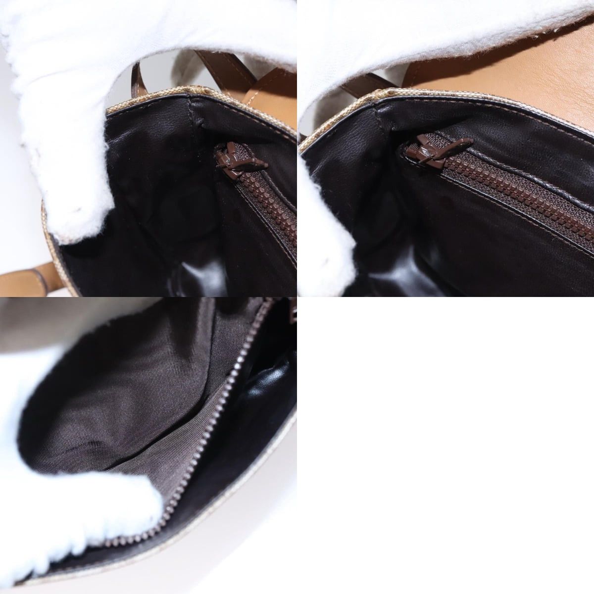 Celine CELINE Macadam Canvas Shoulder Bag Beige Gold Size ONE SIZE - 12 Thumbnail