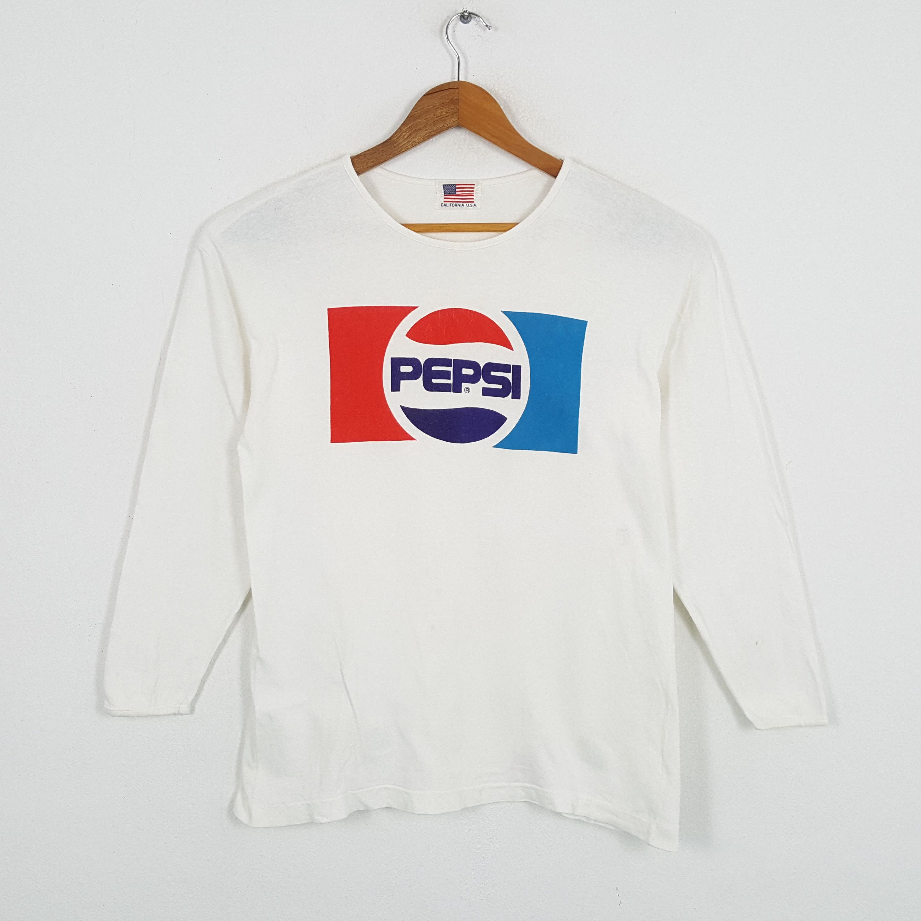 Pepsi × Vintage Vintage PEPSI Drinking Brand Long Sleeve T-Shirts Size US M / EU 48-50 / 2 - 1 Thumbnail