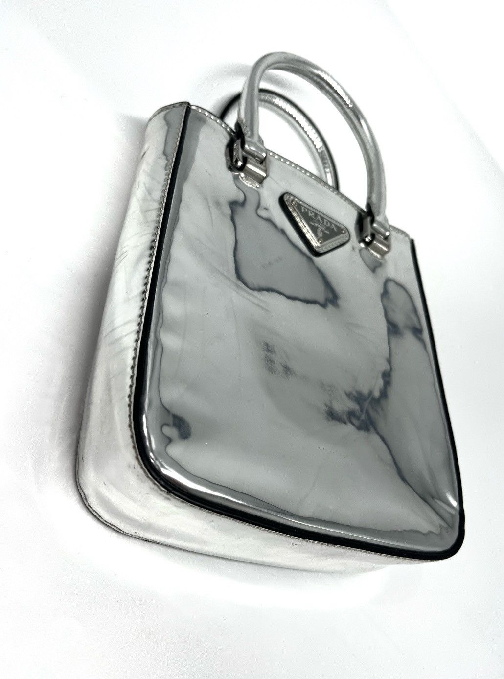 Authentic Prada Small Brushed Tote Bag Purple