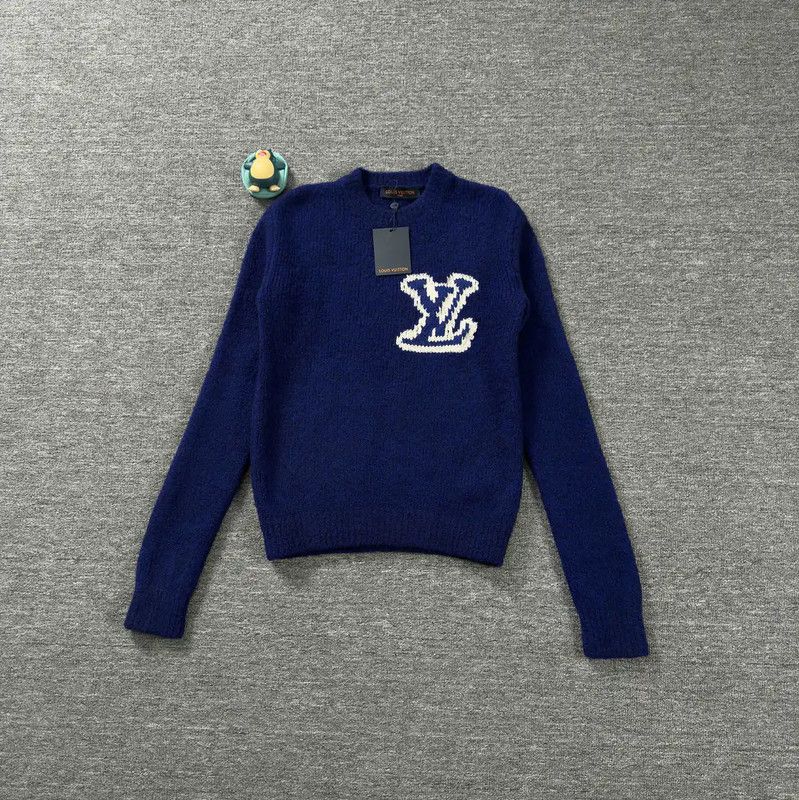 Louis Vuitton Louis Vuitton Blue Wool Men's Sweater 0089 Size US S / EU 44-46 / 1 - 1 Thumbnail