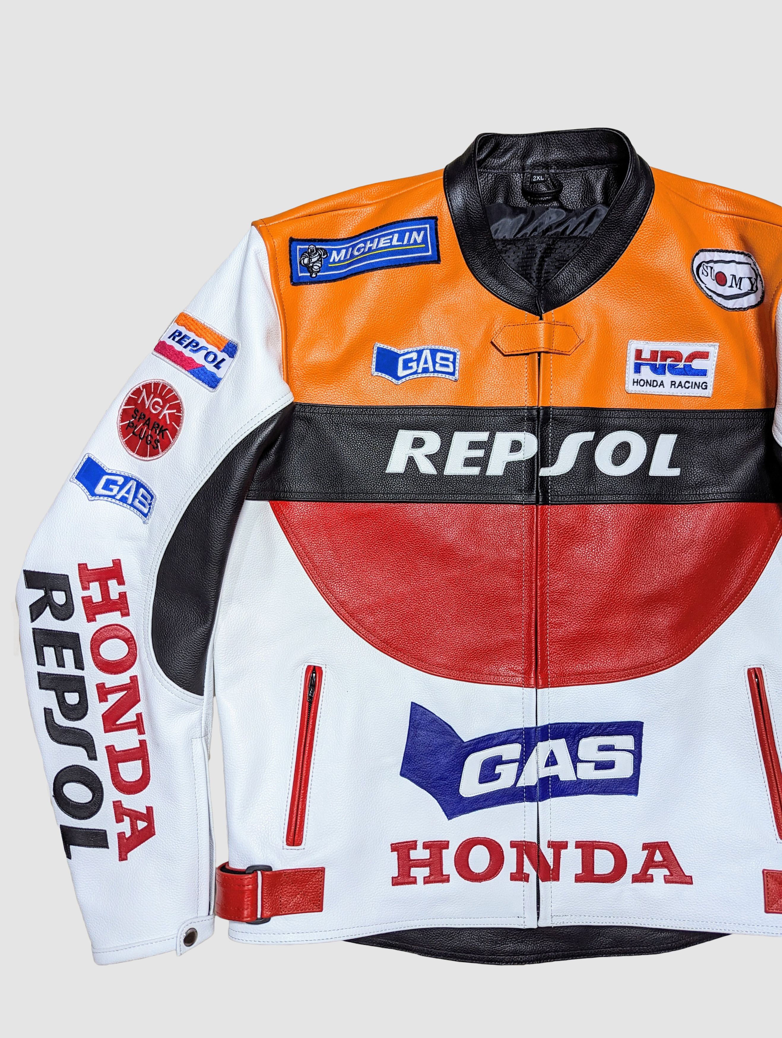 Genuine Leather 🔥Rare HONDA REPSOL racing leather jacket Size US XXL / EU 58 / 5 - 3 Thumbnail