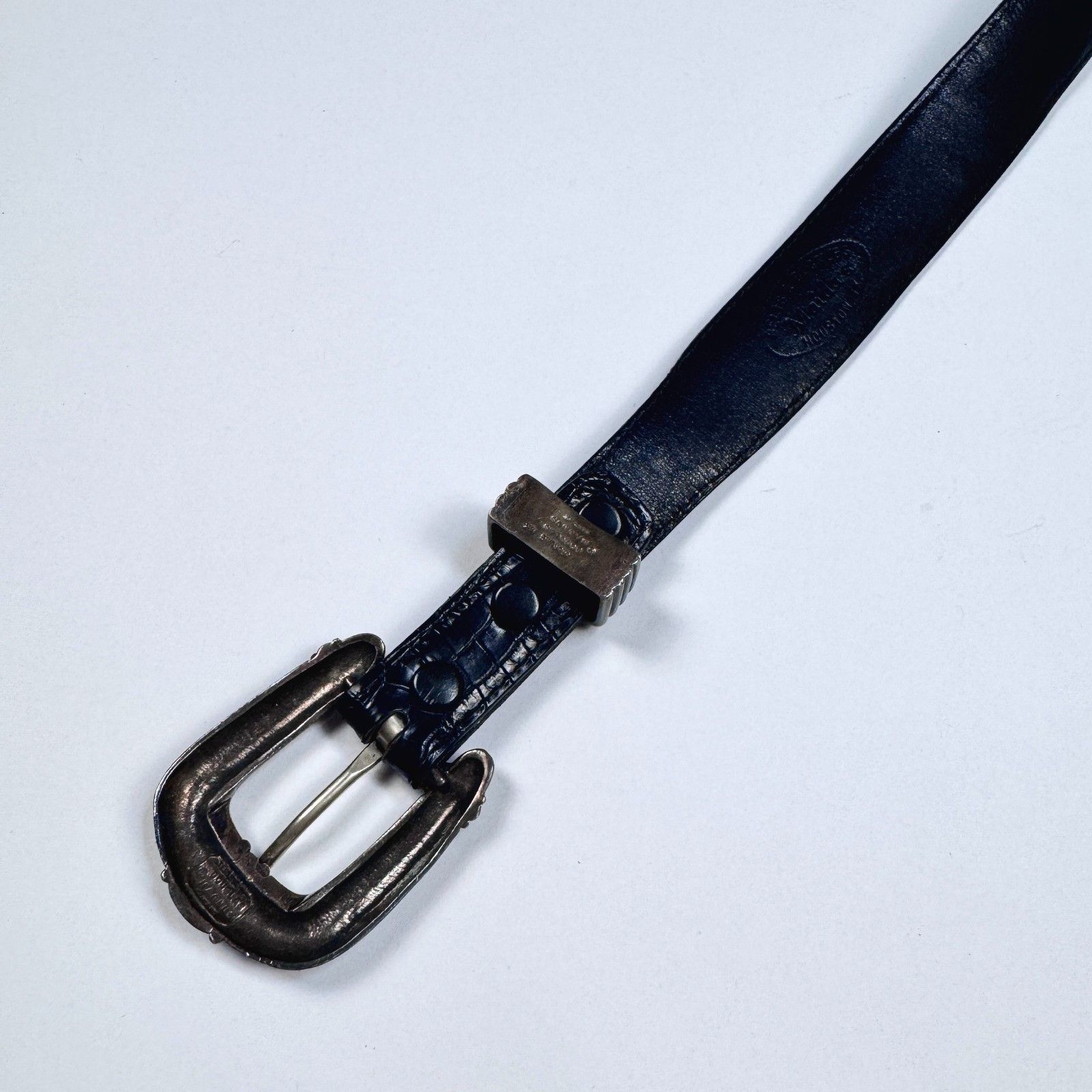 Sterling Silver Douglas Magnus Sterling 14k Gold Buckle Alligator Belt Size ONE SIZE - 14 Thumbnail