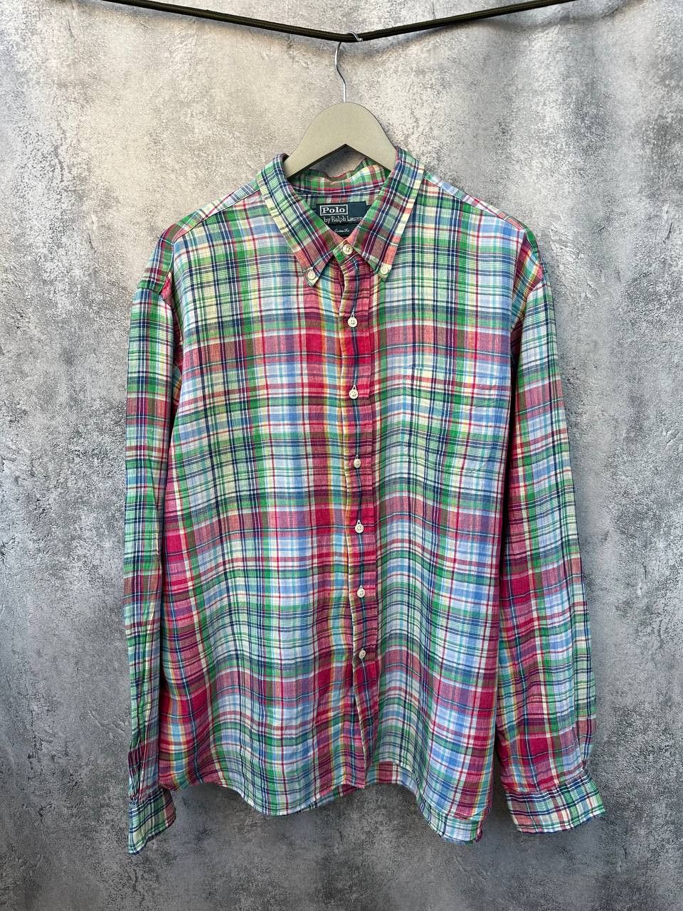 Linea Polo Ralph Lauren Vintage 100% Linen Shirt Plaid Size US XL / EU 56 / 4 - 2 Thumbnail