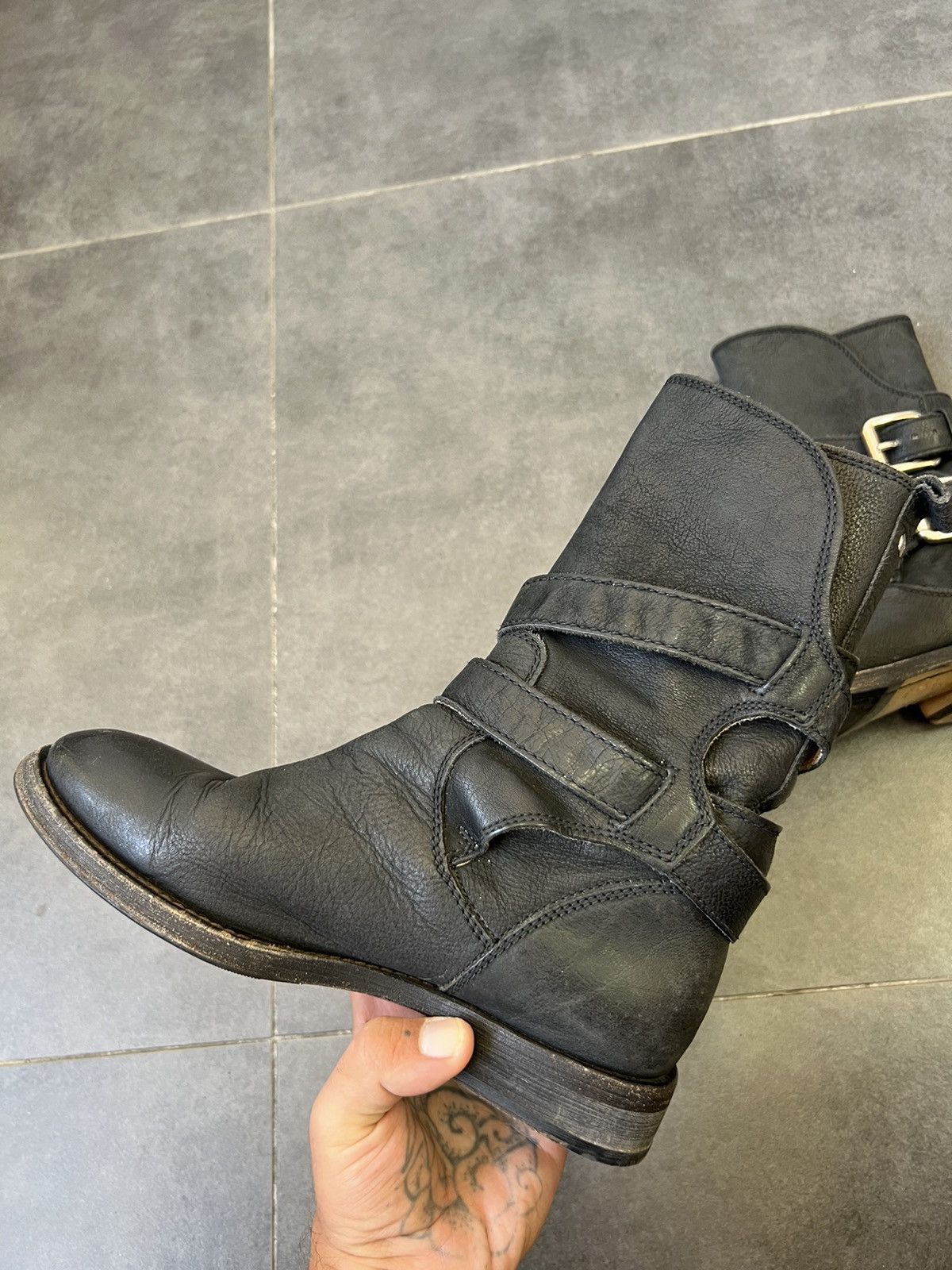Dolce & Gabbana Archive Dolce Gabbana 2000’s belted leather biker boots Size US 6.5 / IT 36.5 - 12 Thumbnail