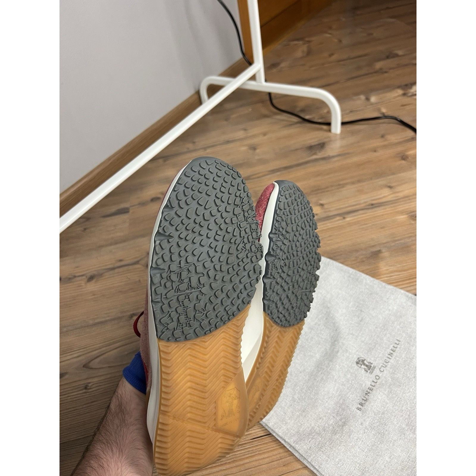 Brunello Cucinelli MINT! Brunello Cucinelli Suede-Trimmed Stretch-Knit Sneakers Size US 10 / EU 43 - 10 Thumbnail