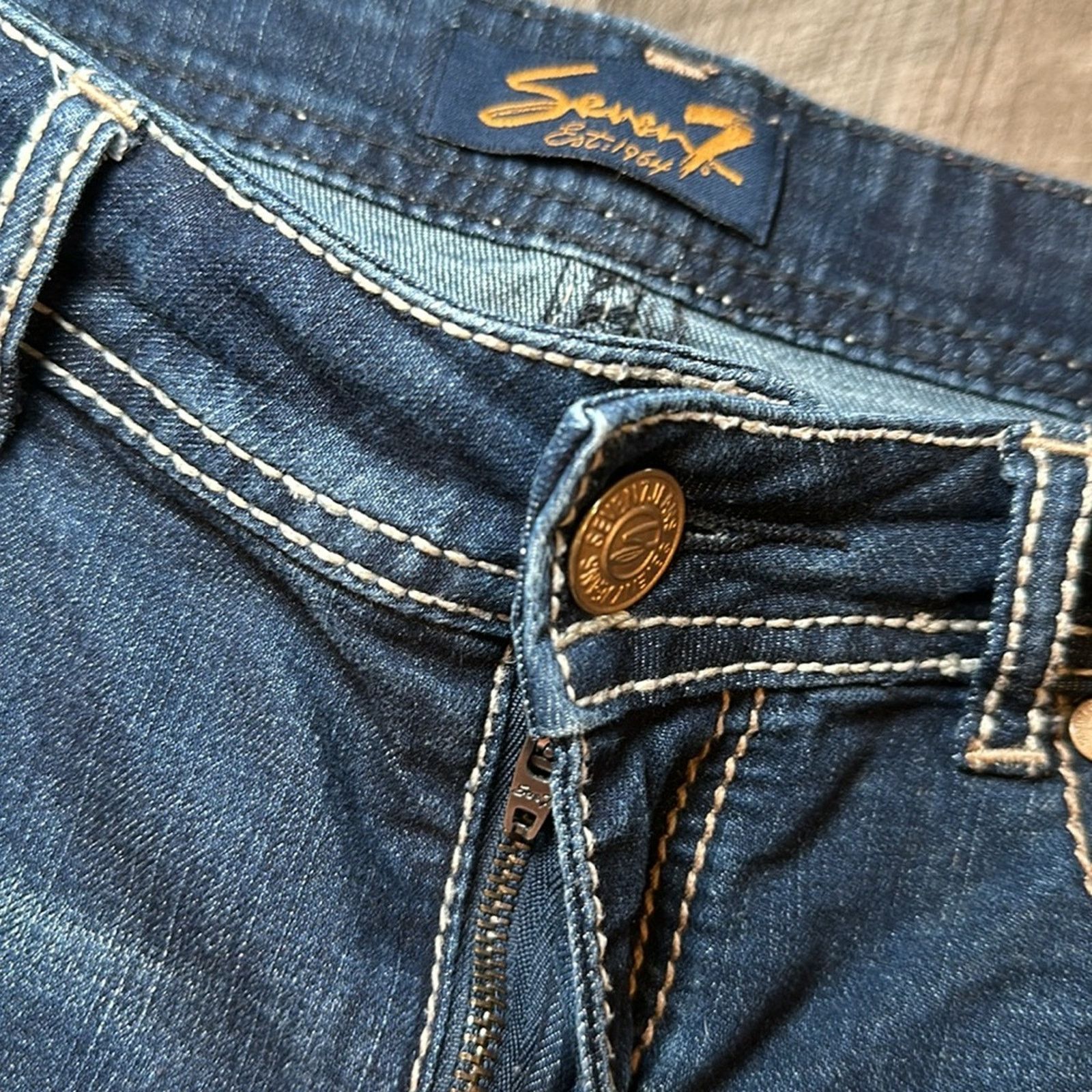 Seven 7 Seven7 Bermuda Stretch Denim Shorts - 14 Size 36" / US 14 / IT 50 - 5 Thumbnail