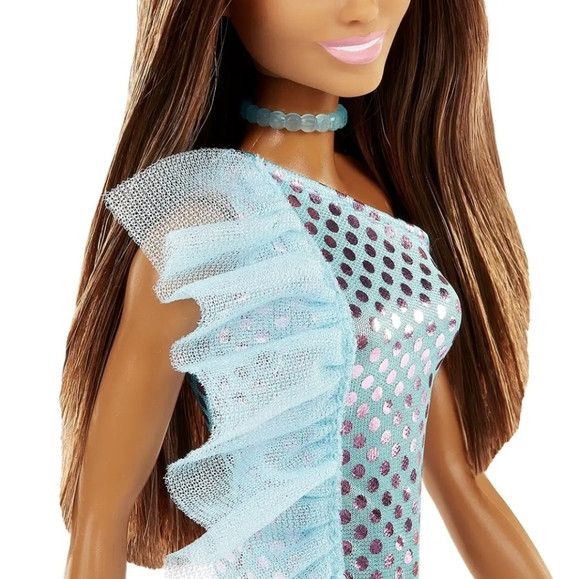 Barbie Glitz Doll Lt Blue Dress Glam Holiday Party Sequins