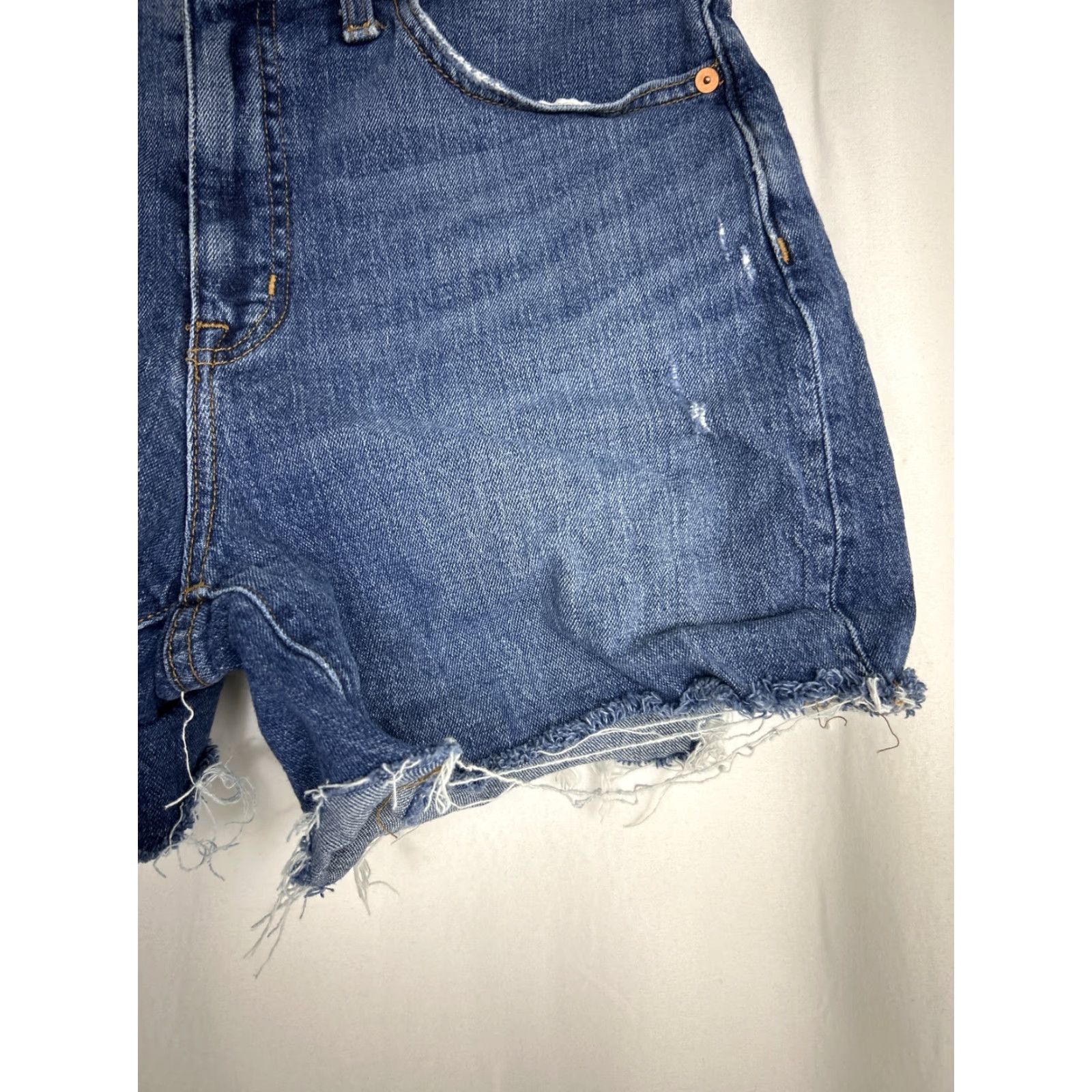 Madewell Madewell Shorts Women 29 High-Rise Cut-Off Blue Denim Medium Wash 30x5 Size 29" - 3 Thumbnail