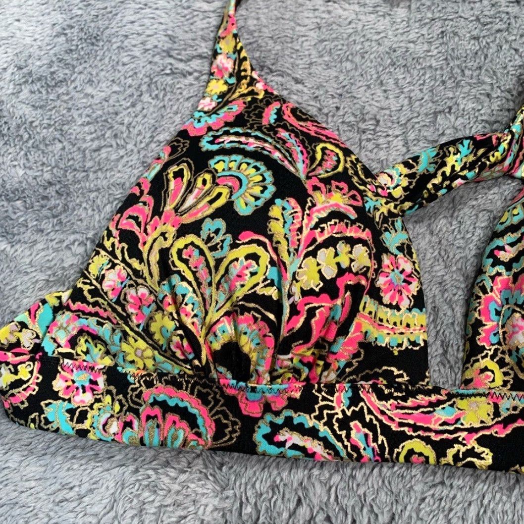 Victoria's Secret Victoria's Secret Bikini Top Paisley Floral Pink L Women Regular Size Bikini Top Size L / US 10 / IT 46 - 2 Thumbnail