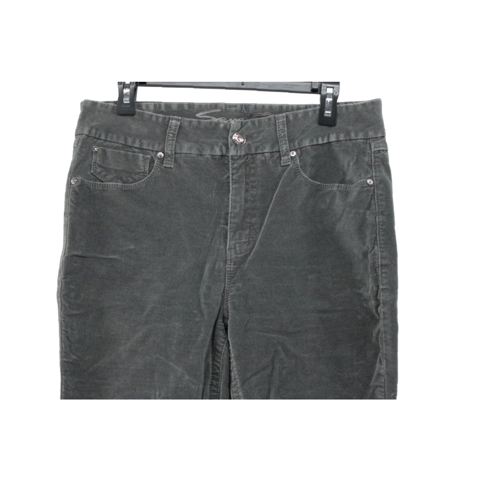 Vintage VINTAGE? (No) Seven7 Pants Women's 12 High Rise Skinny Tummyless Gray Stretch Corduroy Size 34" / US 12 / IT 48 - 1 Thumbnail