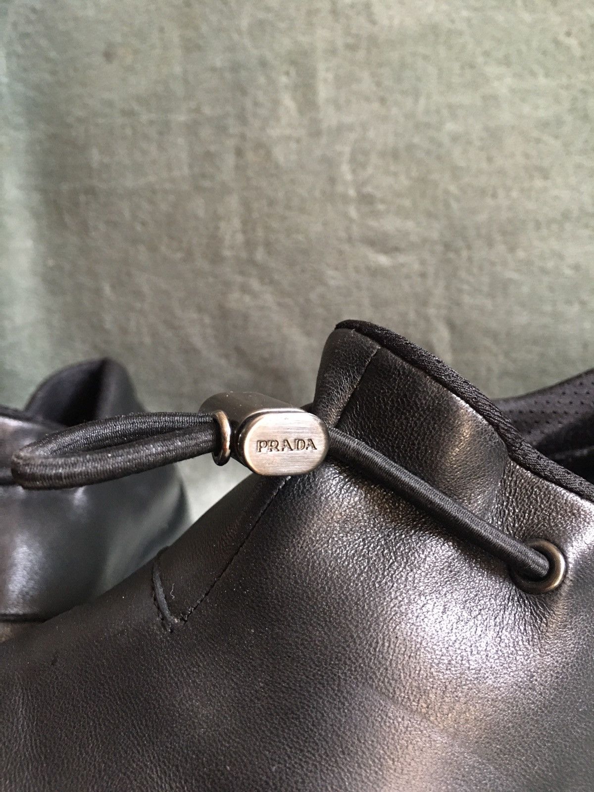 Prada Prada Toblach Black Leather Low Top Sneakers Size 38.5 Size US 8.5 / IT 38.5 - 8 Thumbnail