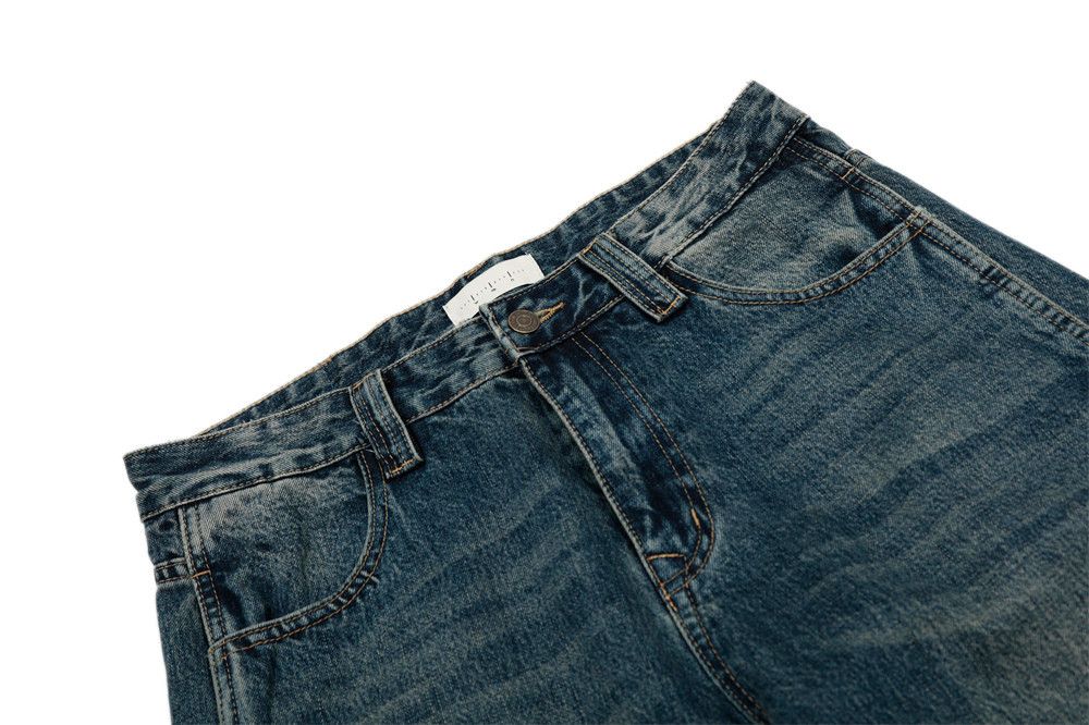 Japanese Brand × Jean Men's street punk distressed washed loose wide-leg jeans Size US 32 / EU 48 - 4 Thumbnail