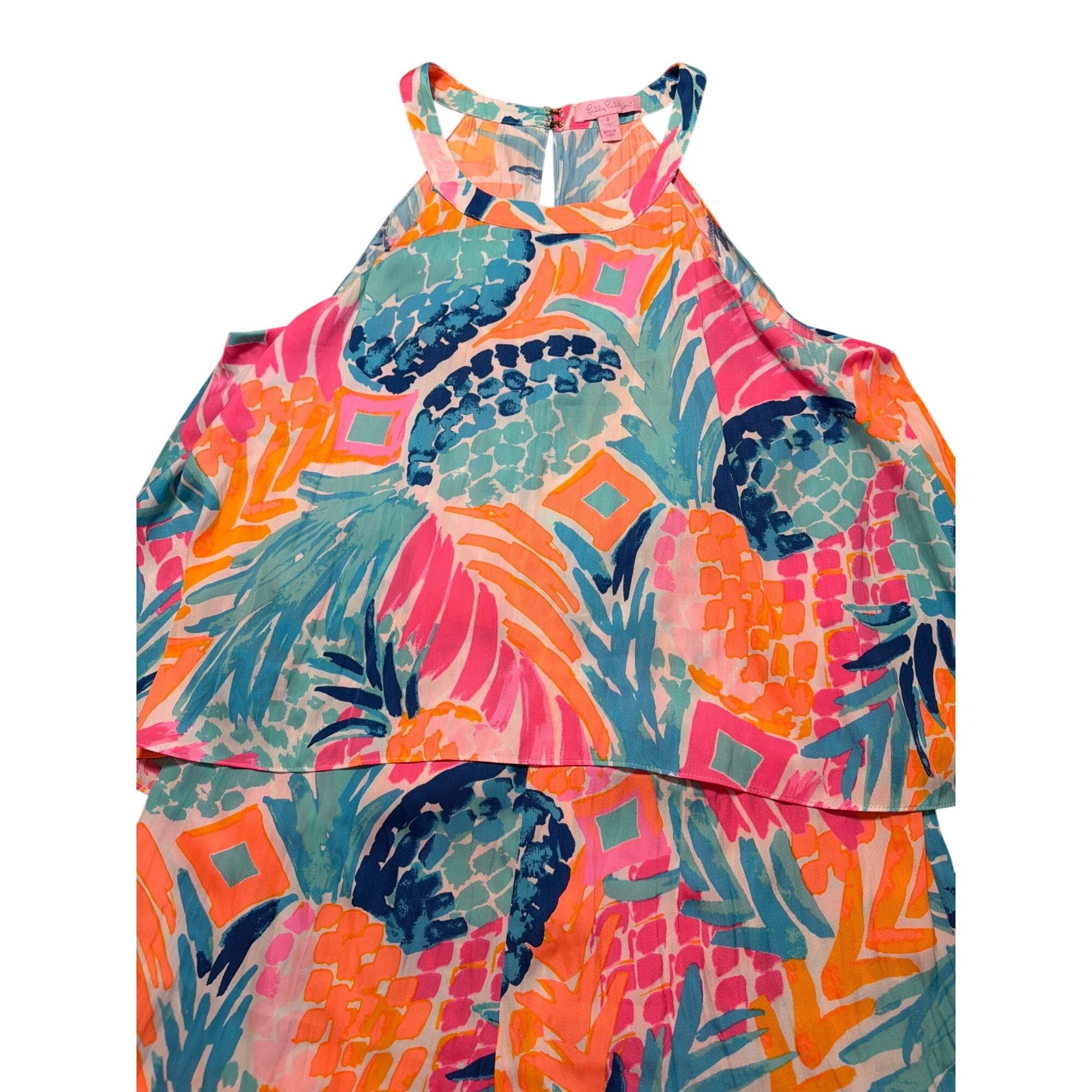 Lilly Pulitzer Lilly Pulitzer Edona Romper Goombay Smashed Print Halter Pin Size 28" / US 6 / IT 42 - 3 Thumbnail
