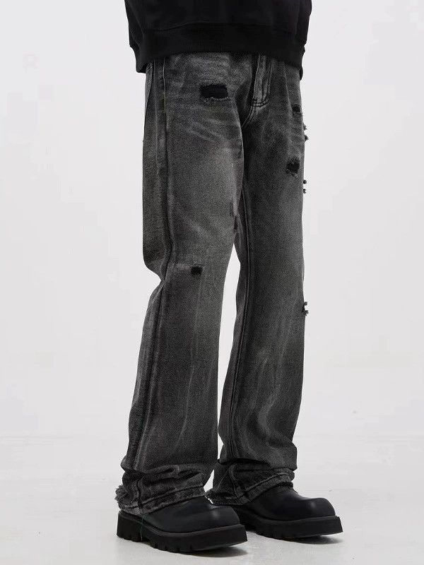 Vintage American high street men's slim retro washed ripped jeans Size US 32 / EU 48 - 3 Thumbnail