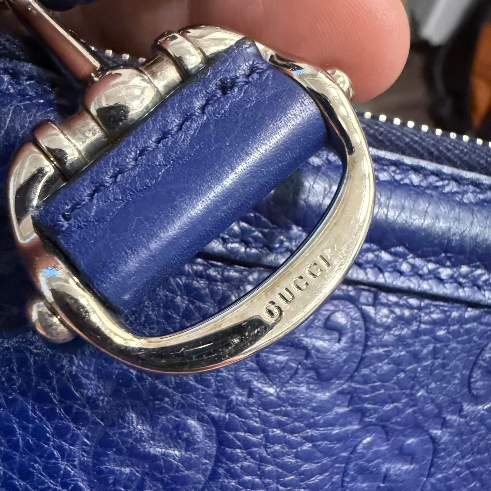 Gucci Gucci Blue Microguccissima Leather Horsebit Wristlet Pouch Size ONE SIZE - 10 Thumbnail