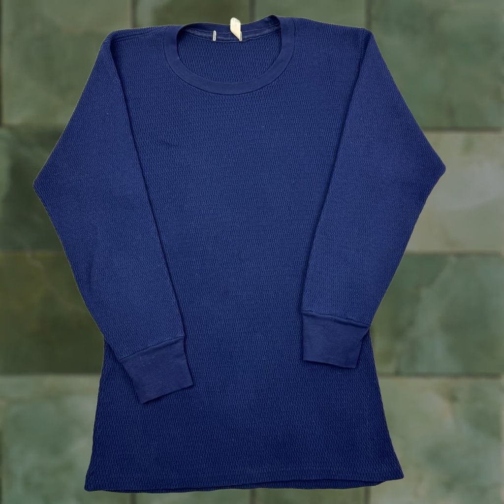 Vintage VINTAGE Munsingwear Thermal Long Sleeve Shirt Adult Medium Hipster 1970s Grunge Blue Mens Size US M / EU 48-50 / 2 - 1 Thumbnail