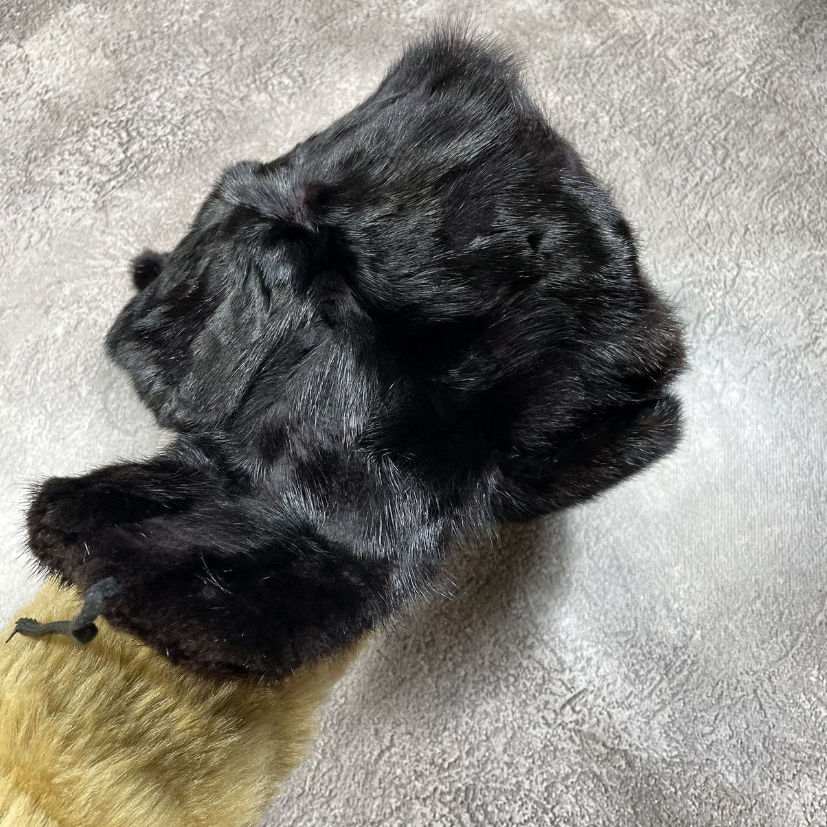 Vintage Vintage 90s Mohair Fuzzy Beanie Black Ushanka Hat Grunge OS Size ONE SIZE - 4 Thumbnail