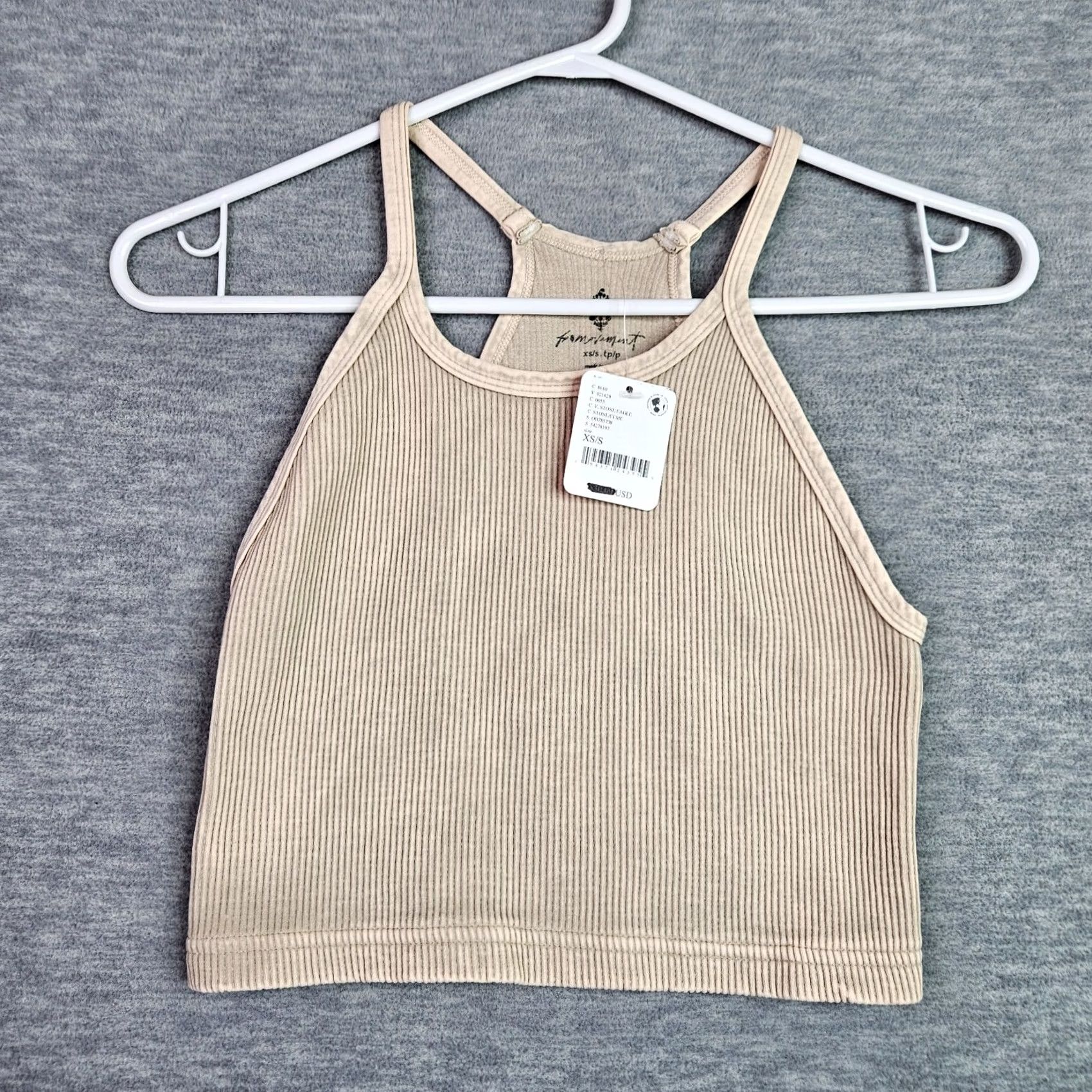 Free People Free People Movement Ribbed Crop Tank XS/S Stone Racerback NWT Ladies Sleeveless Tank Beige Nylon Spandex Modern Cropped Top Shirt Womens Size XS / US 0-2 / IT 36-38 - 2 Thumbnail