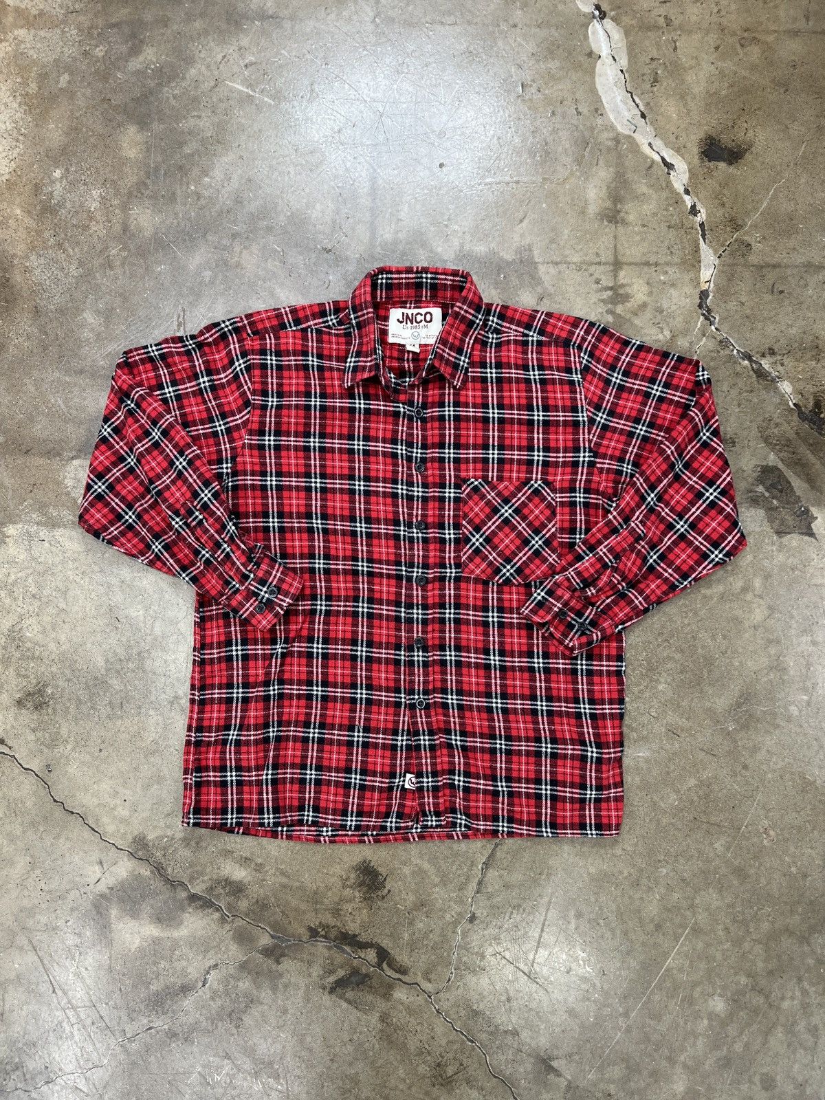 JNCO × Vintage Vintage JNCO Button Up Red Flannel Medium Size US M / EU 48-50 / 2 - 2 Thumbnail