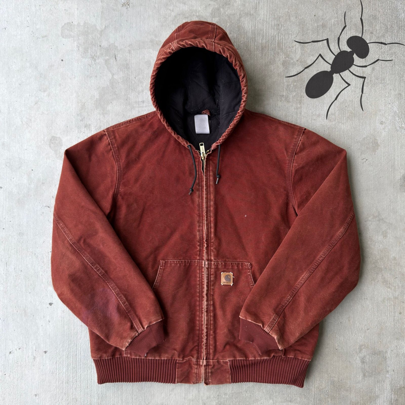 Carhartt × Vintage Carhartt J130 CLY red hooded work wear jacket Size US L / EU 52-54 / 3 - 1 Thumbnail