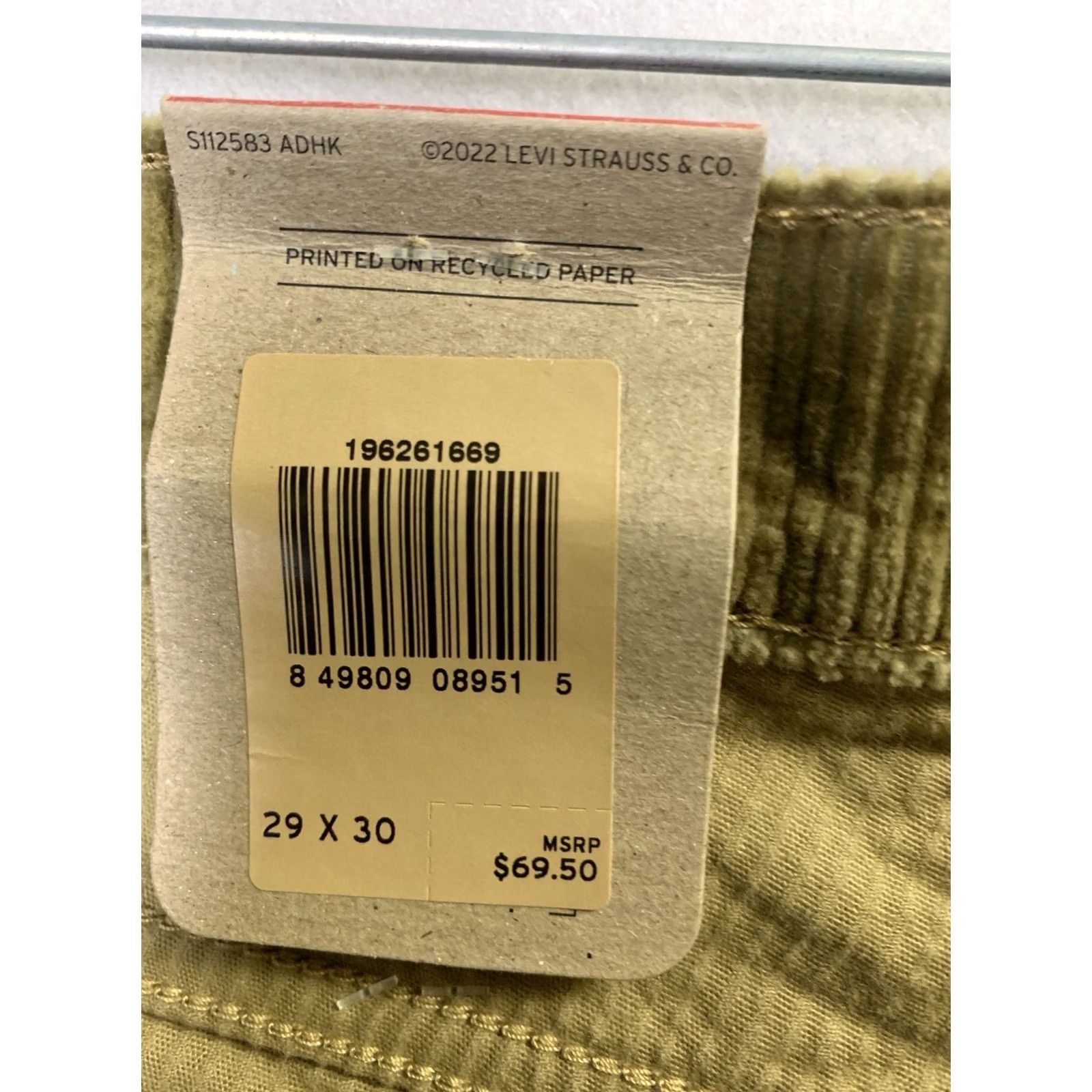 Levi's Levi's 311 Shaping Skinny Corduroy Pants Woman's 29X30 Brown Regular 90s City Hippie Retro Casual Travel Womens Size 29" - 5 Thumbnail